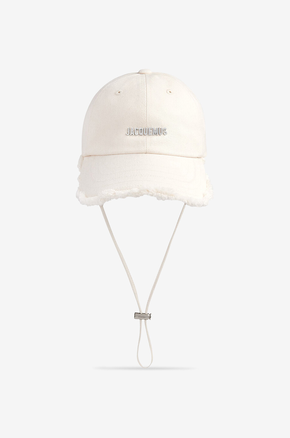 JACQUEMUS Casquette effilochée avec lien L'Artichaut Femme BLANC CASSE 1