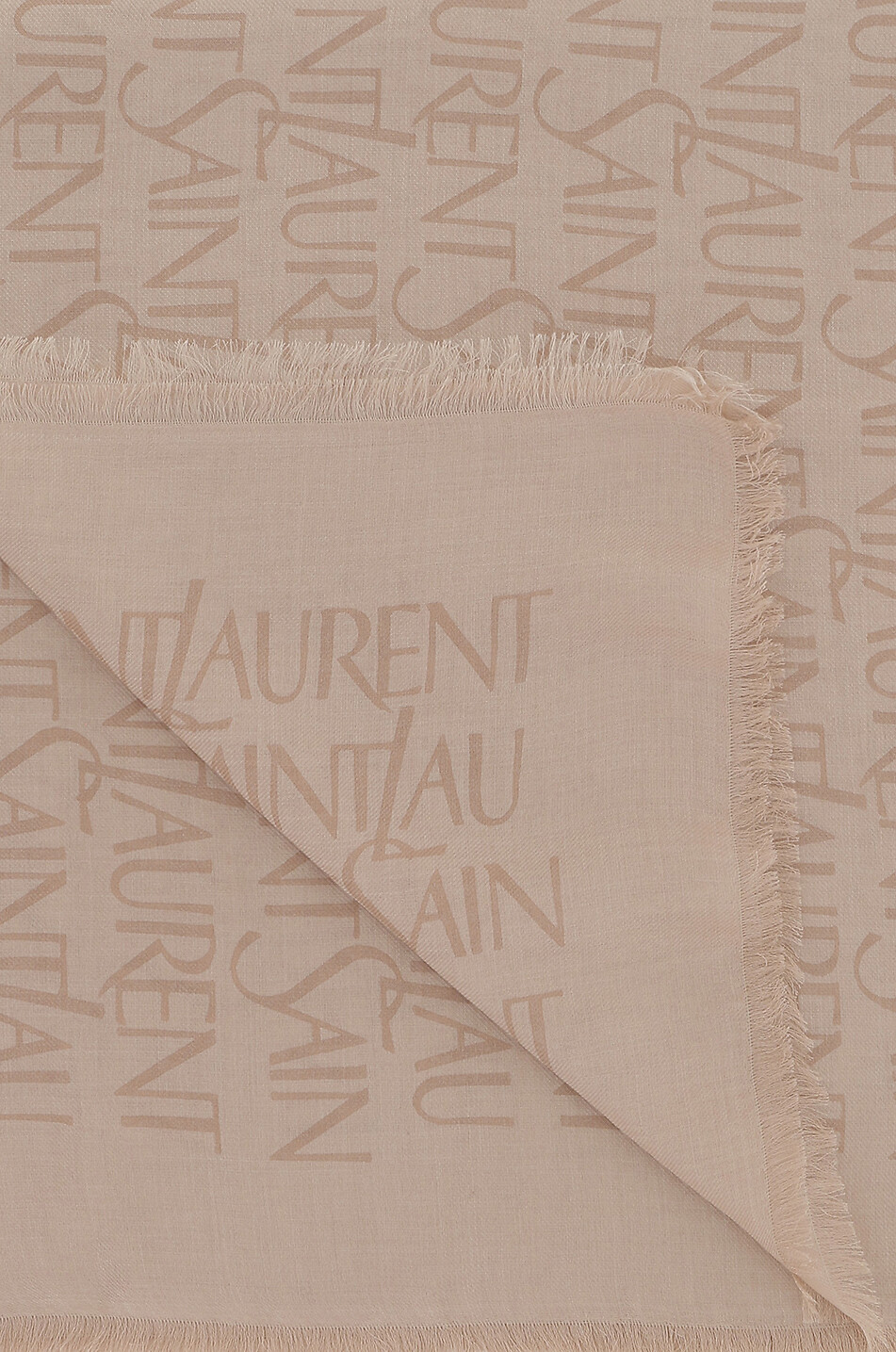SAINT LAURENT PARIS Grand foulard en jacquard Yves Saint Laurent Femme BEIGE 2