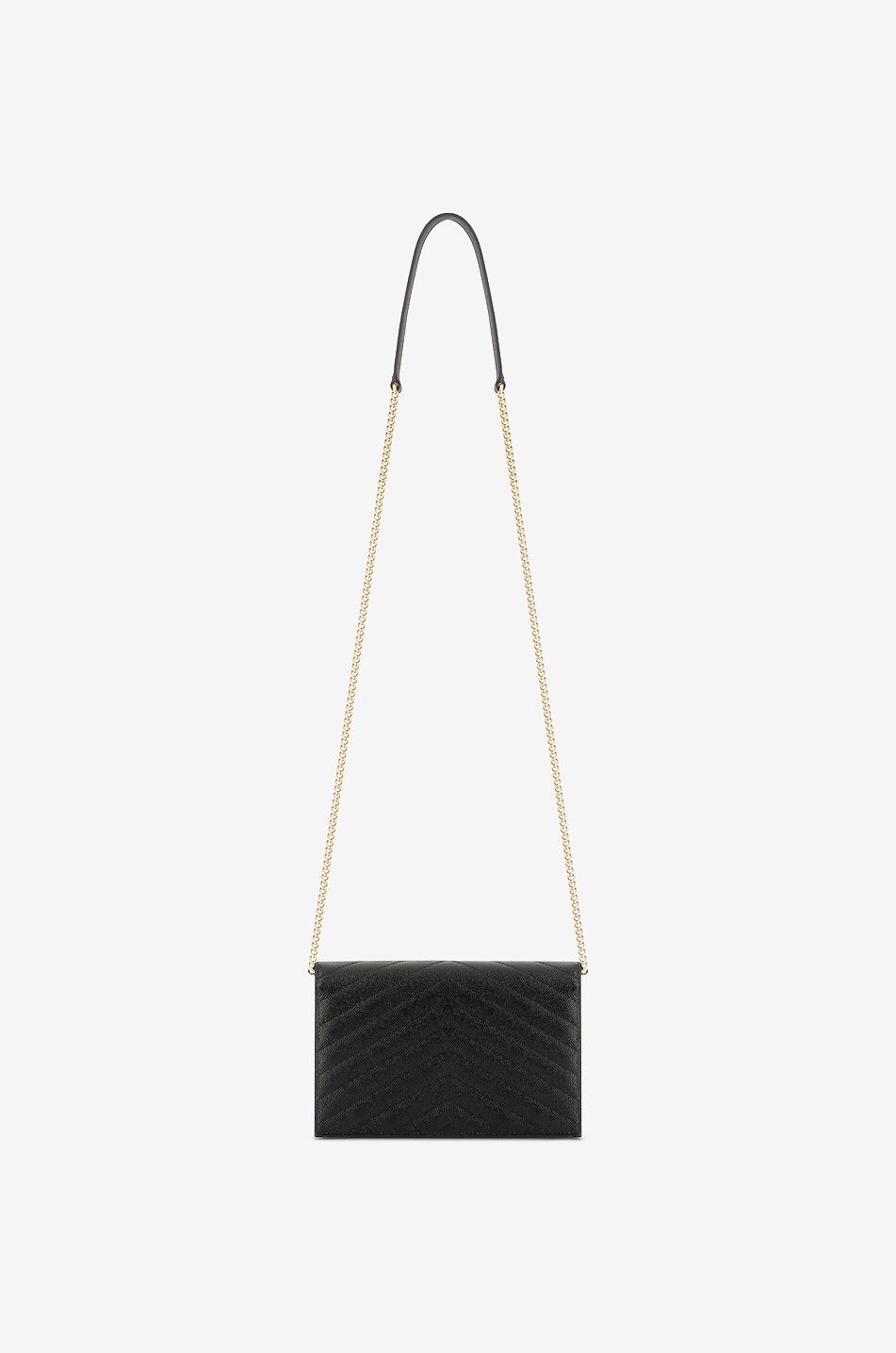 SAINT LAURENT PARIS Gesteppte Brieftasche aus genarbtem Leder mit Gurt Cassandre Damen SCHWARZ 5