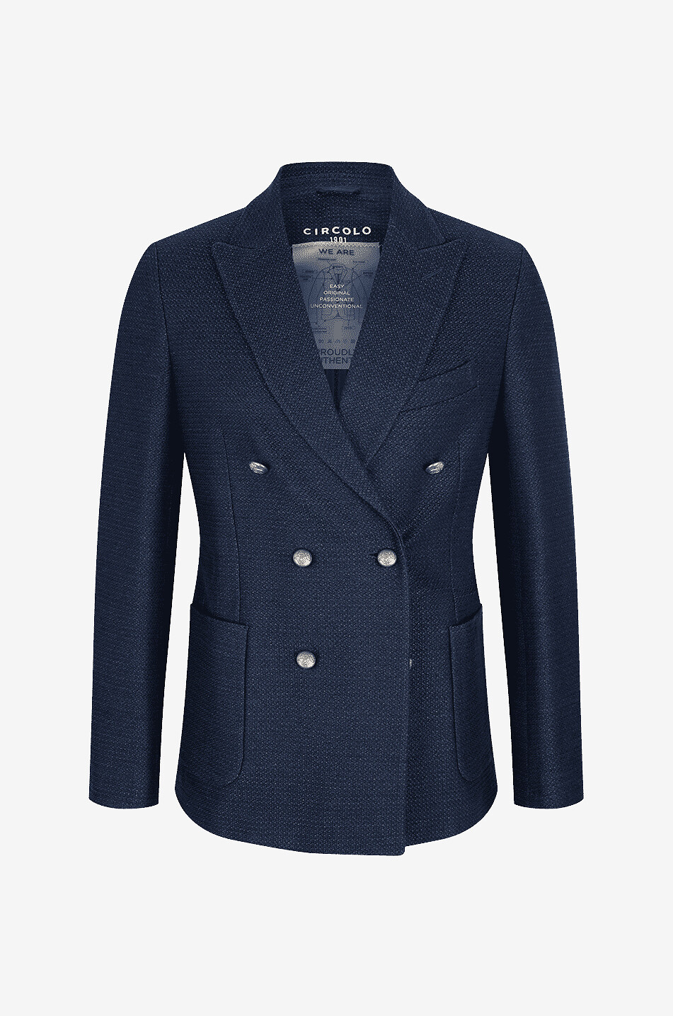CIRCOLO 1901 Blazer en tweed de coton et lin à boutonnage double Homme BLEU FONCE 1