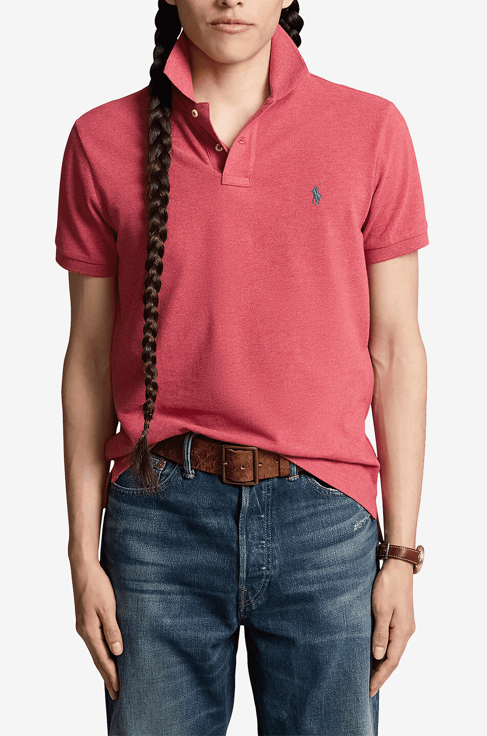POLO RALPH LAUREN Custom Slim Fit Pony embroidered piqué cotton polo shirt Men RED 4