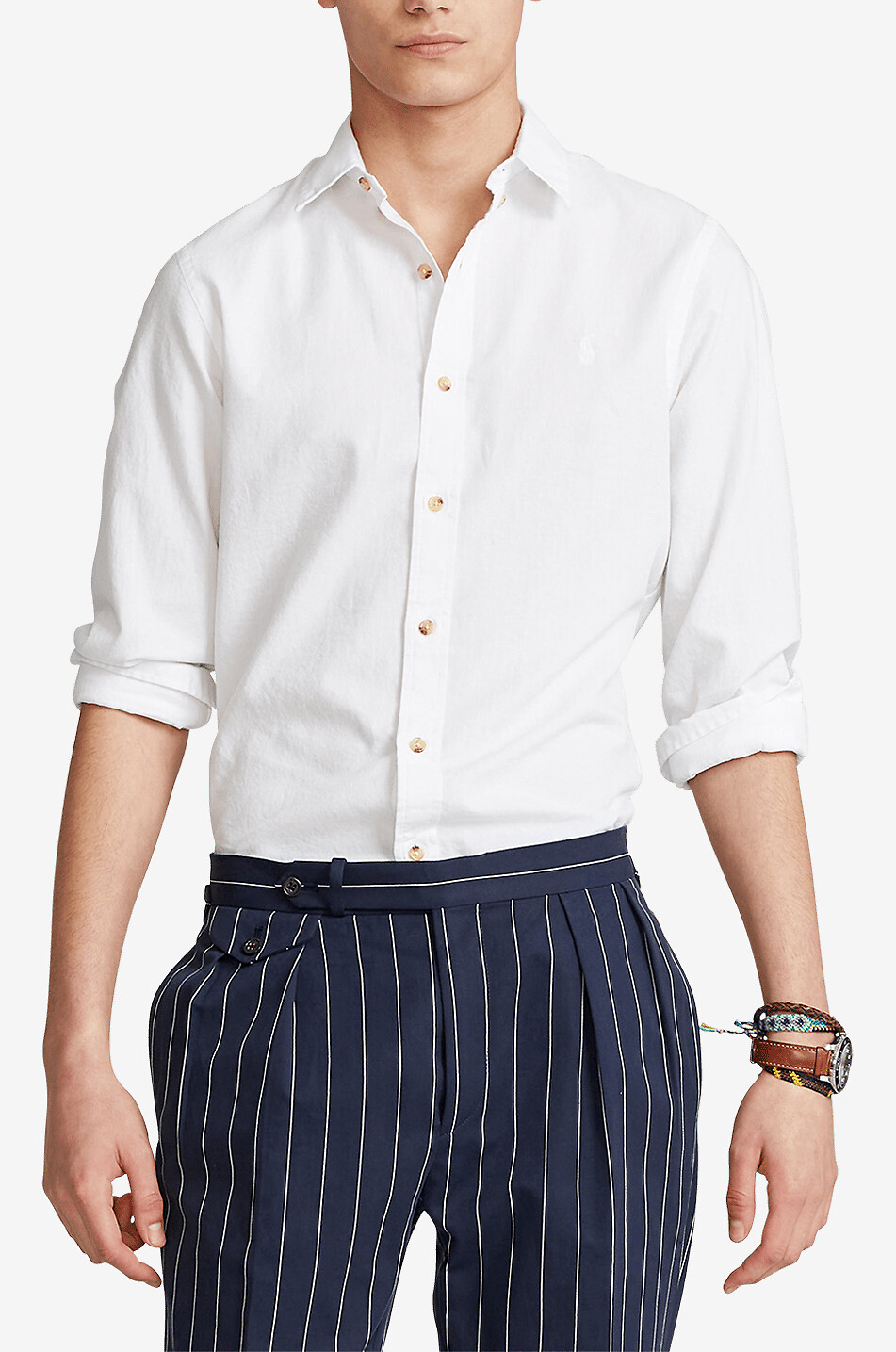 Chemise en dobby de coton Slim Fit Pony