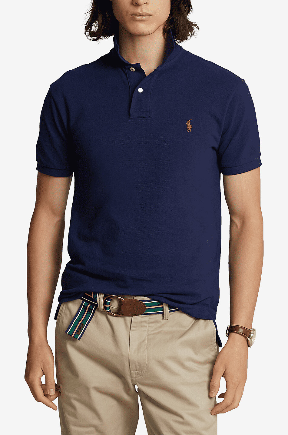 POLO RALPH LAUREN Kurzärmliges Polohemd aus Baumwollpiqué mit Pony-Logo Herren DUNKELBLAU 4