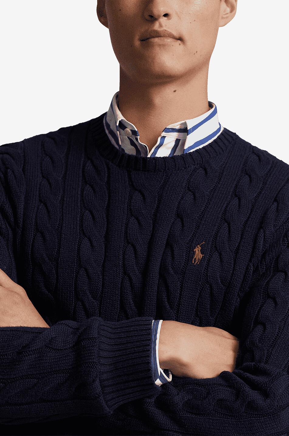 Polo Ralph Lauren Mens’ Cotton Knit Crewneck online Jumper Sweater in Solid Navy Blue