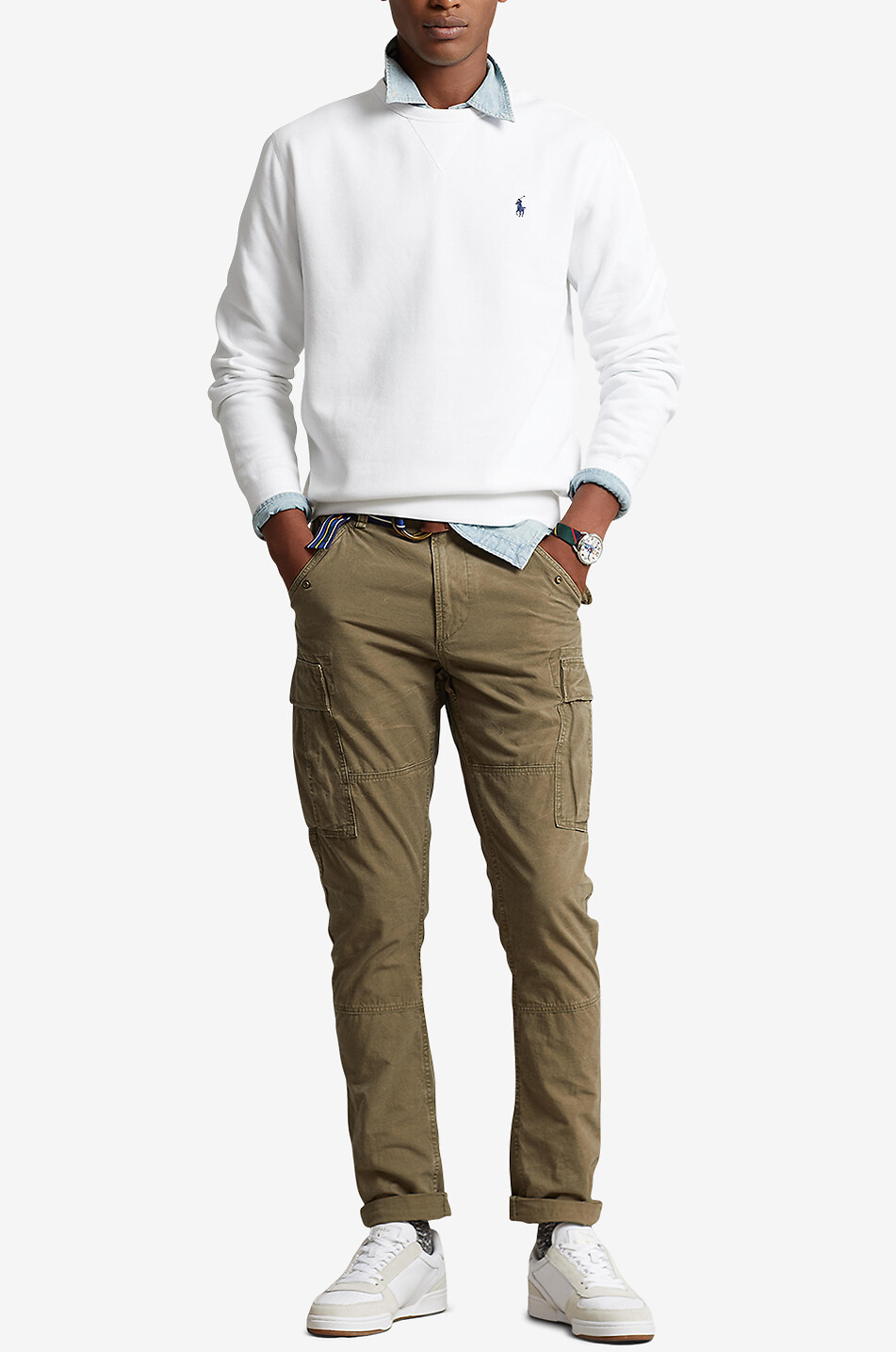 POLO RALPH LAUREN M Classics Pony embroidered crewneck sweatshirt Men WHITE 3