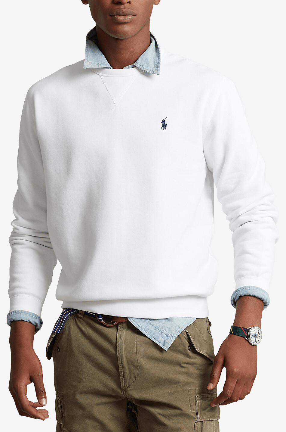 POLO RALPH LAUREN M Classics Pony embroidered crewneck sweatshirt Men WHITE 4