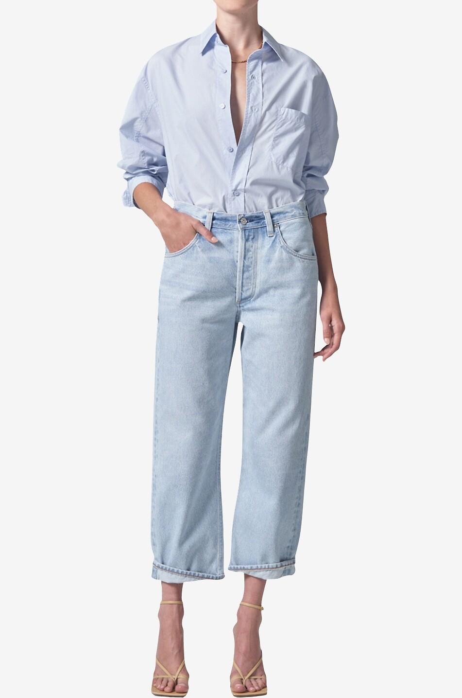 CITIZENS OF HUMANITY Kayla cotton shirt Women LIGHT BLUE 3