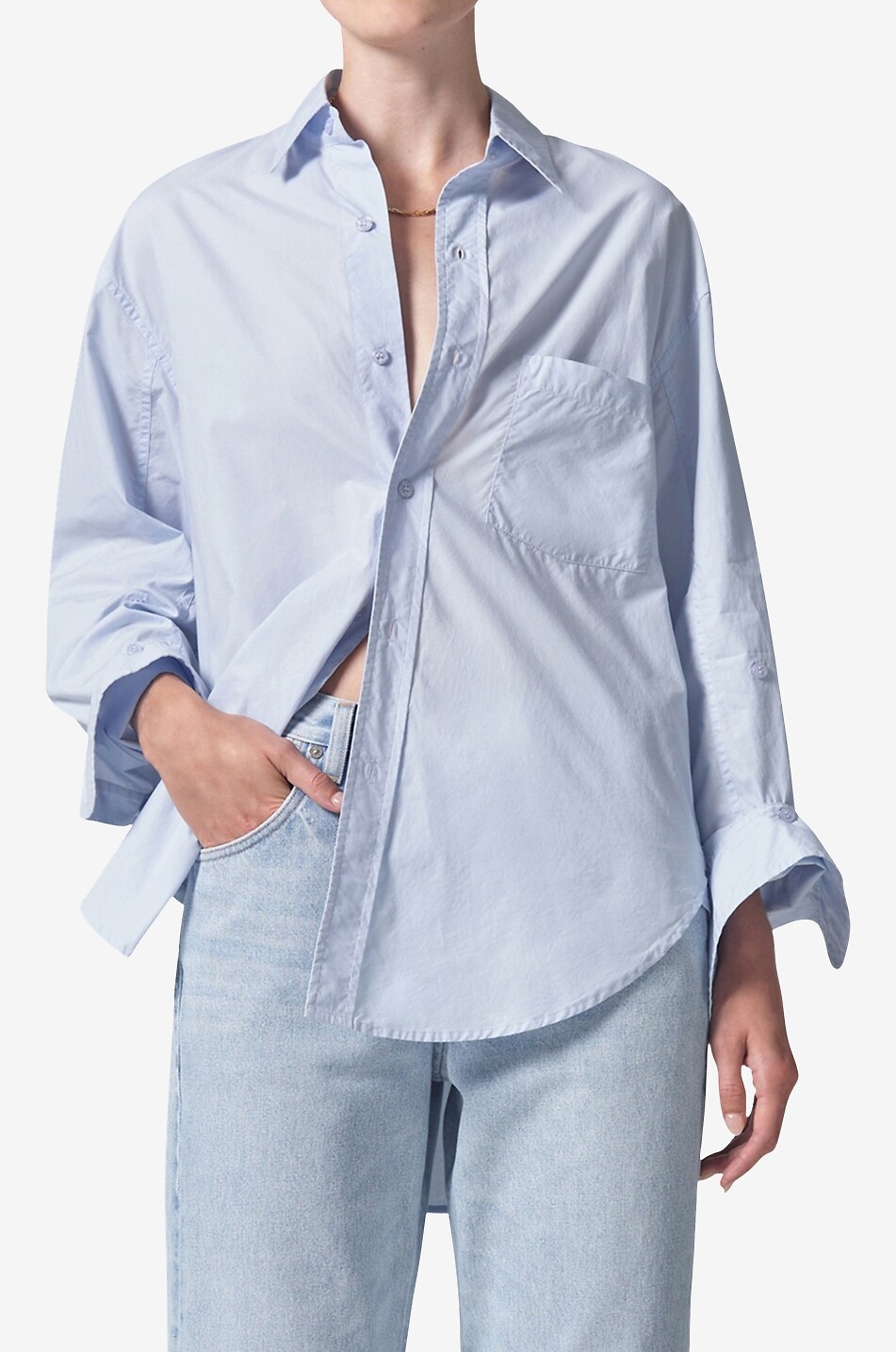 CITIZENS OF HUMANITY Kayla cotton shirt Women LIGHT BLUE 4