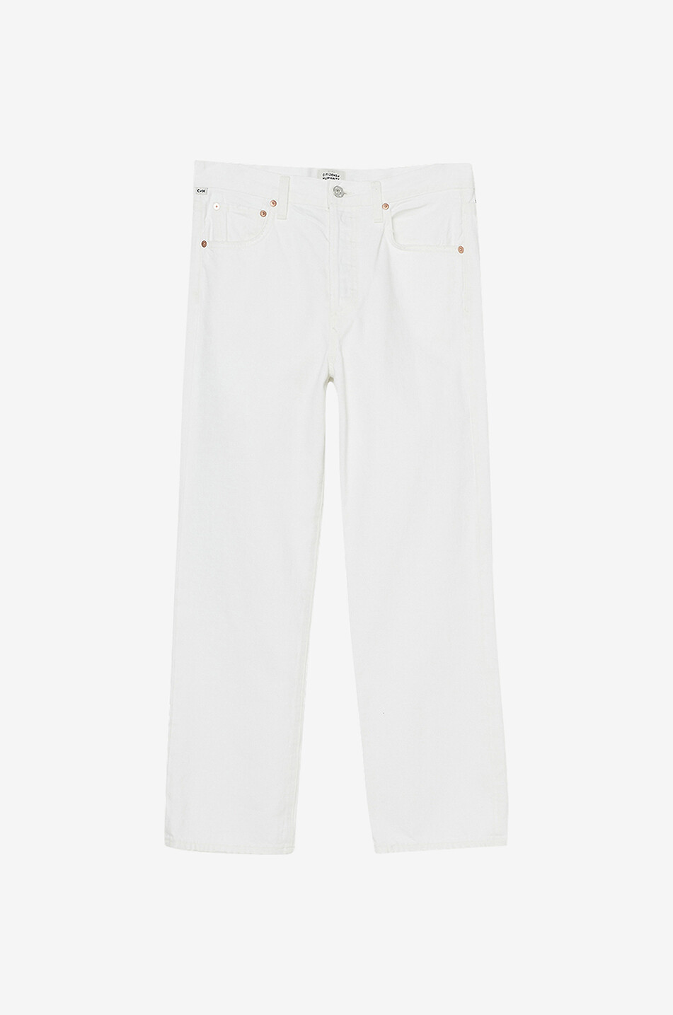 Emery Crop Seashell straight-leg jeans
