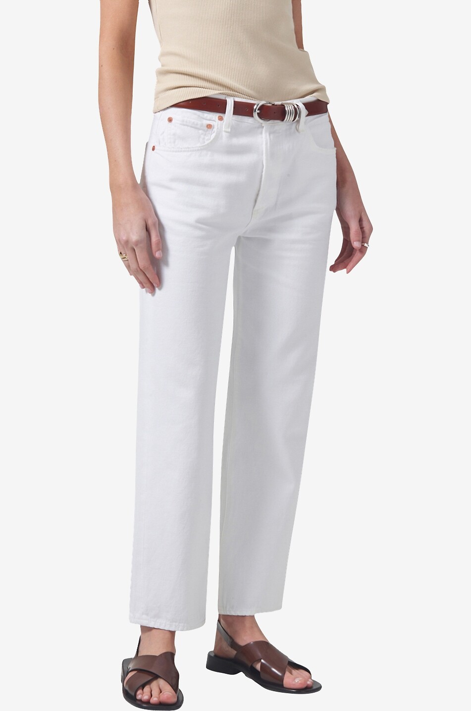 CITIZENS OF HUMANITY Emery Crop Seashell straight-leg jeans Women WHITE 2