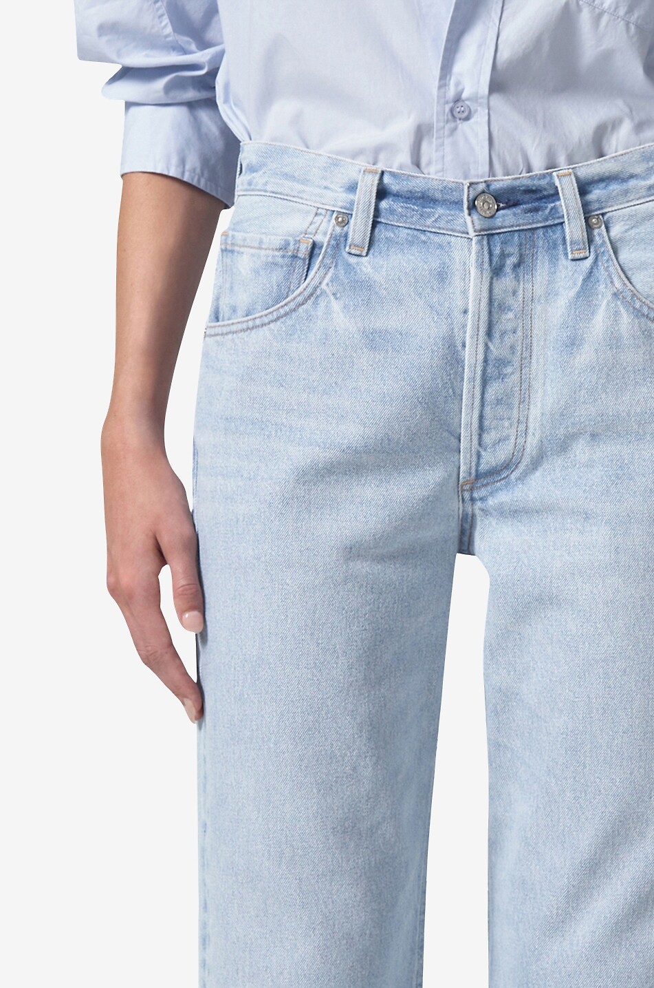 CITIZENS OF HUMANITY Dahlia Bow Leg Frequency cotton jeans Women BLUE 6