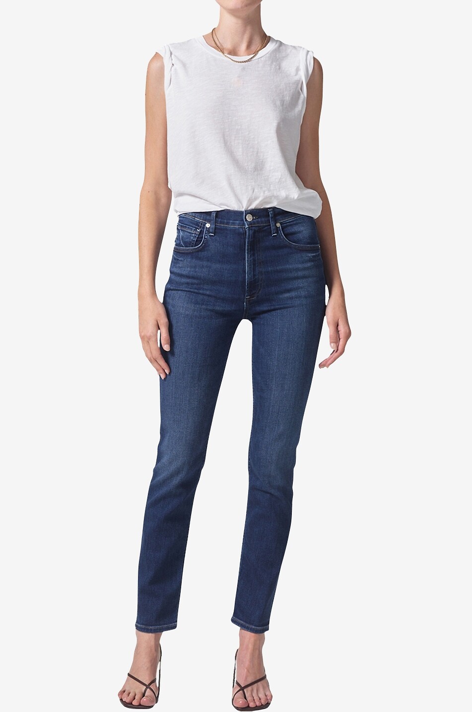 CITIZENS OF HUMANITY Sloane Provance cotton and lyocell skinny jeans Women DARK BLUE 4