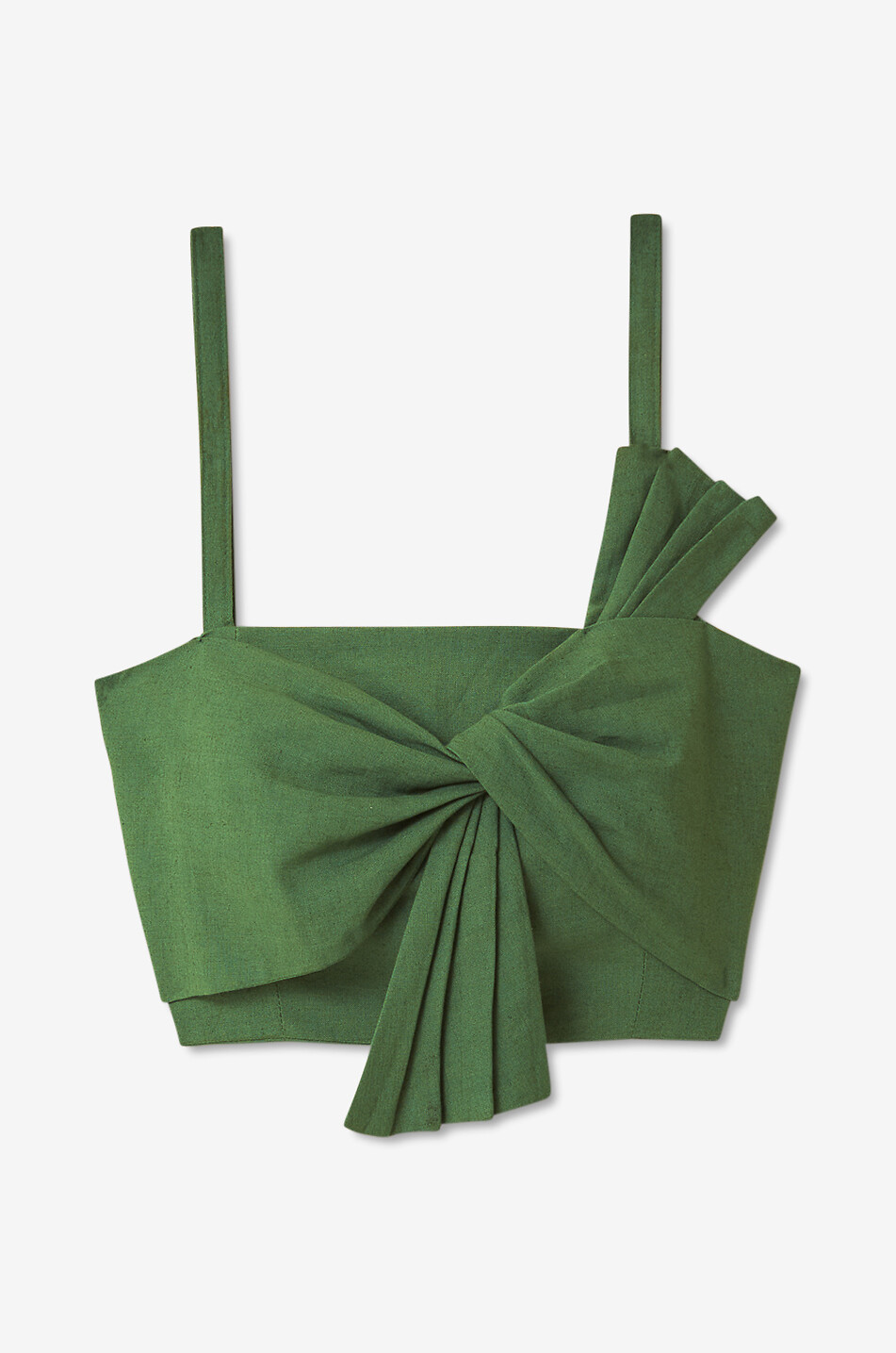 Bauchfreies Leinenmix-Trägertop Front Bow