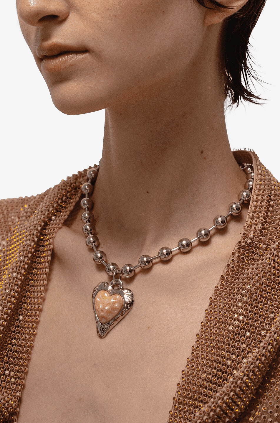 JULIETTA Silberne Halskette mit Herzanhänger Penny Lane Damen GRAU 2