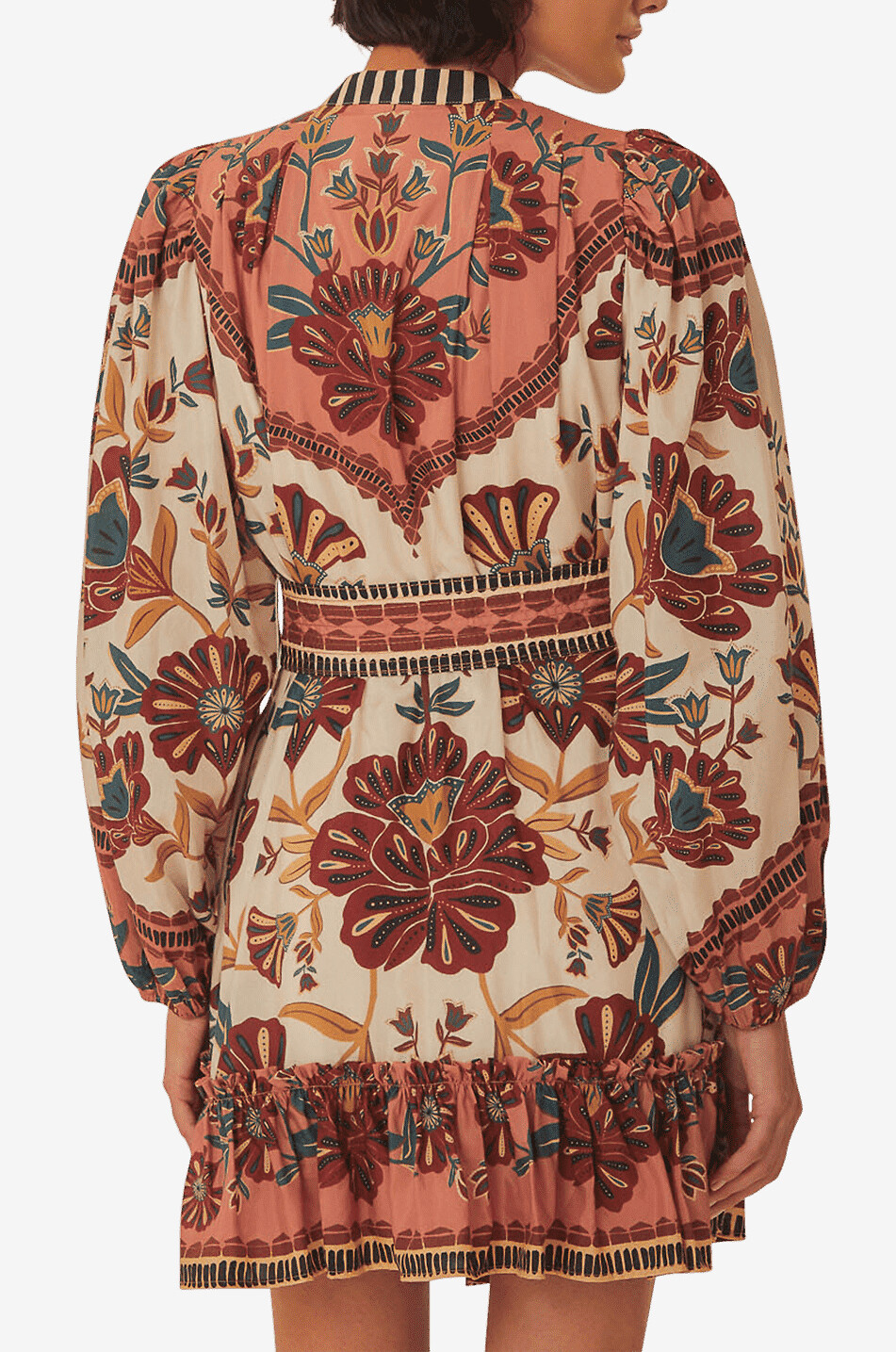 FARM RIO Mini robe chemise en coton mélangé Riad Femme MARRON 5