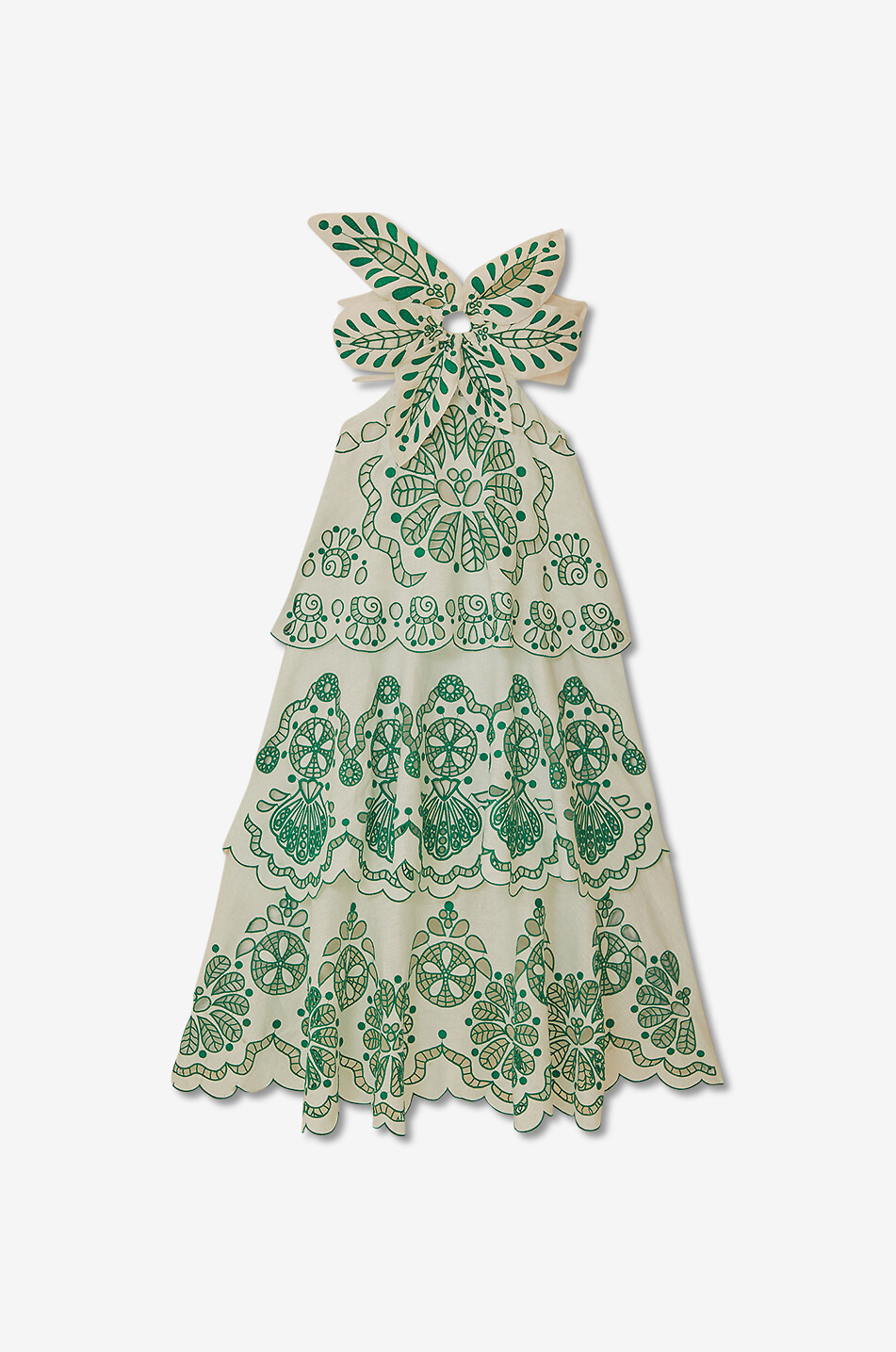 Robe à bretelles en lin à broderies anglaises Flower Richelieu