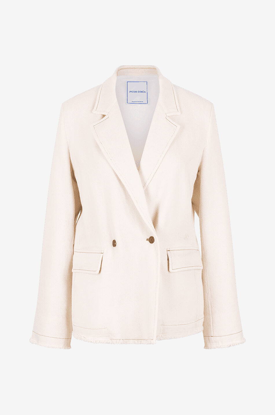 Zweireihiger Blazer aus Baumwolle
