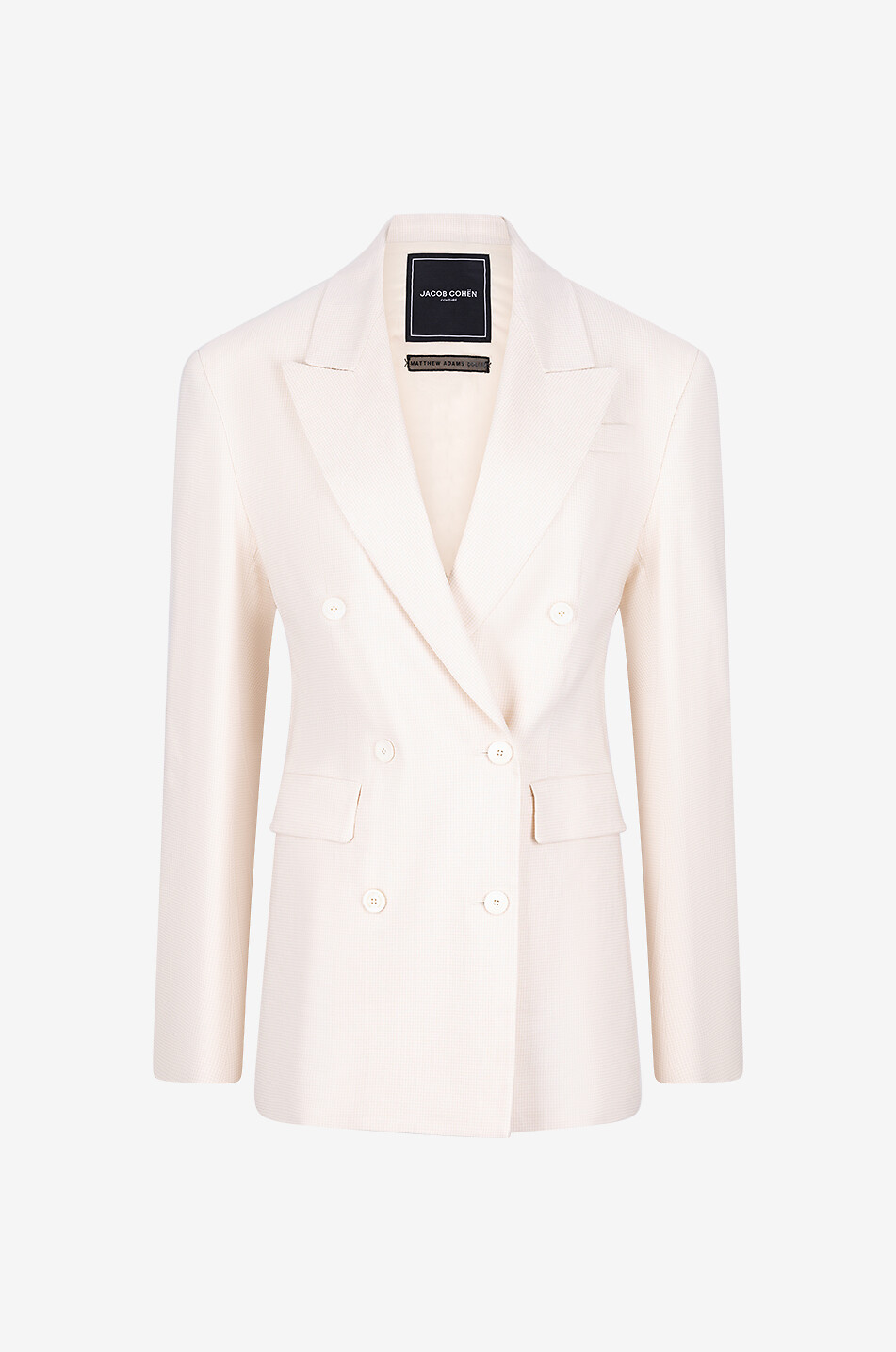 Zweireihiger Blazer aus Leinen und Viskose mit Vichykaros