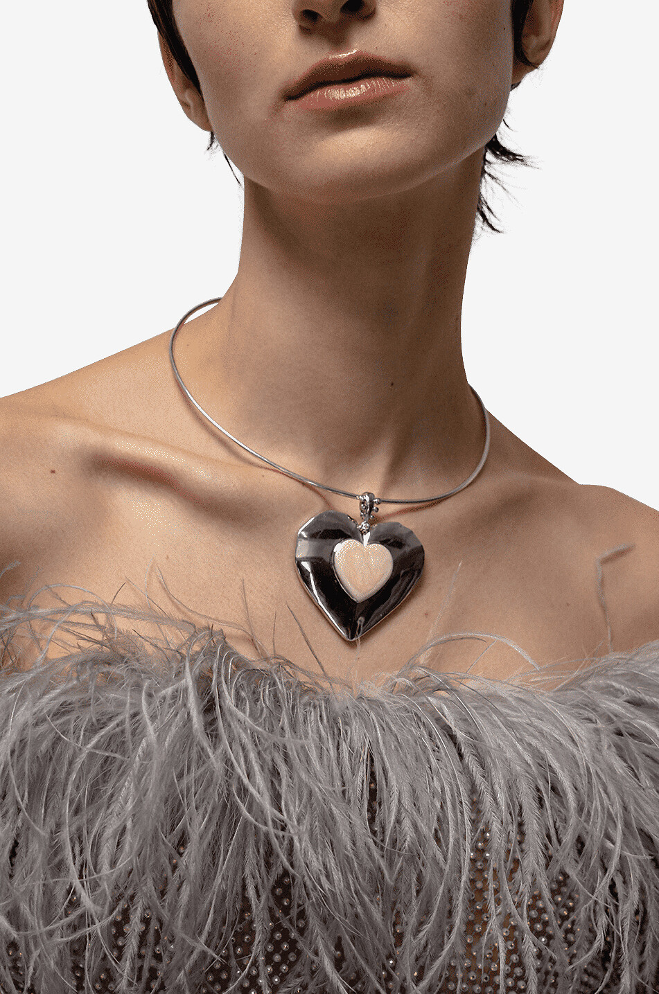 JULIETTA Collier torque argenté avec pendentif Joan Femme GRIS 2
