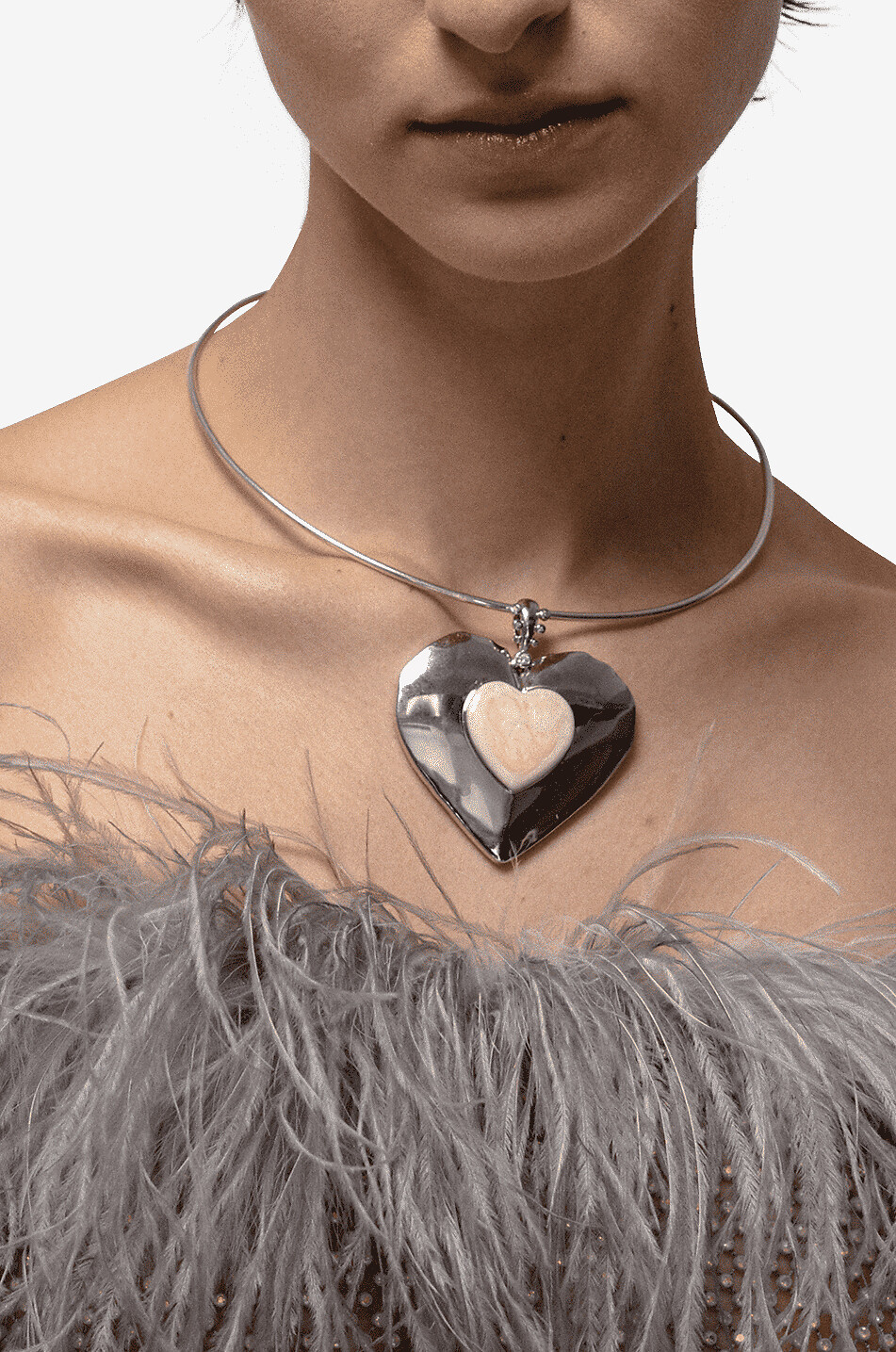 JULIETTA Collier torque argenté avec pendentif Joan Femme GRIS 3