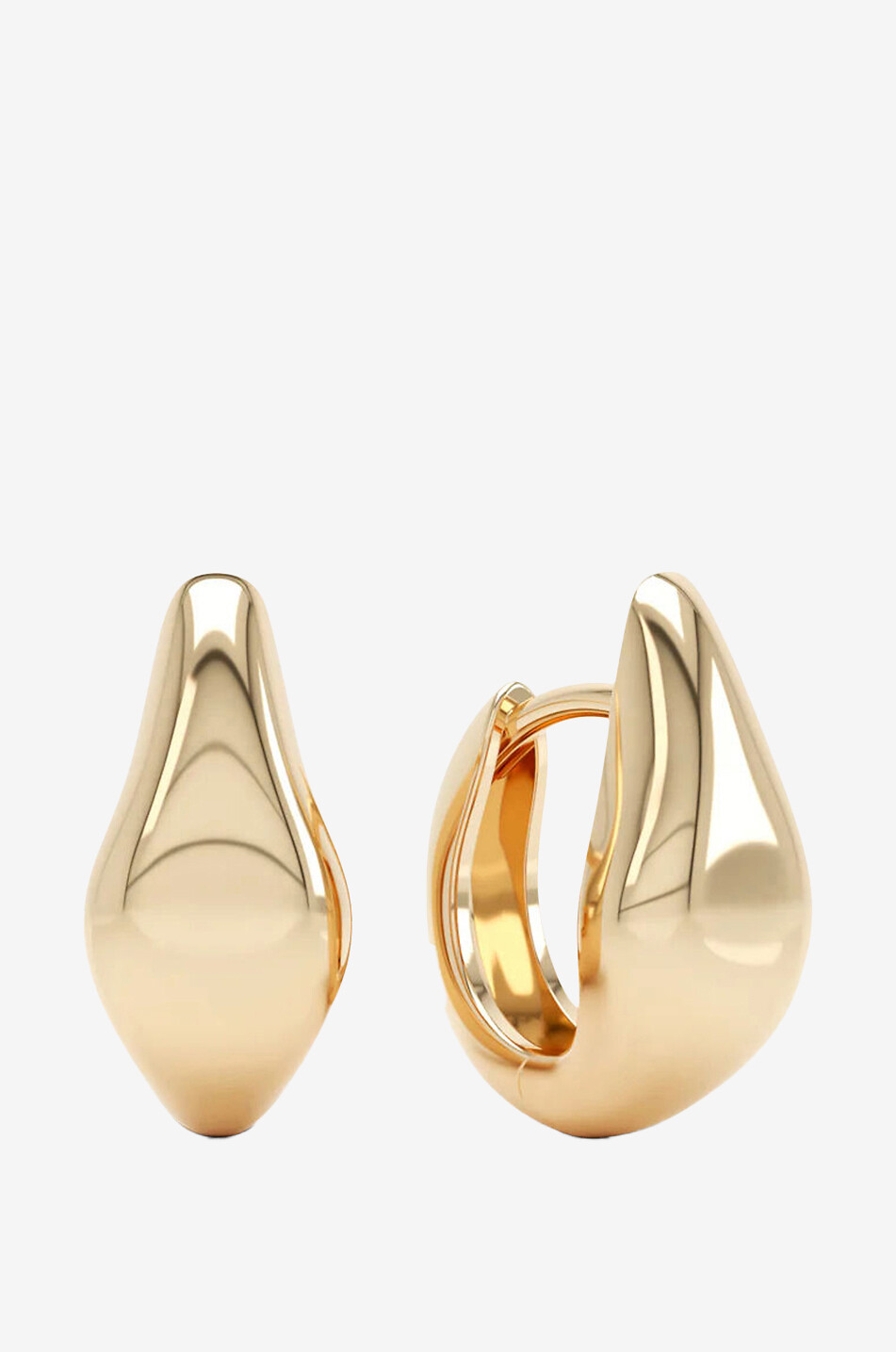 LOEV Kleine Creolen aus Gelbgold Curve Huggies Damen GOLDEN 1