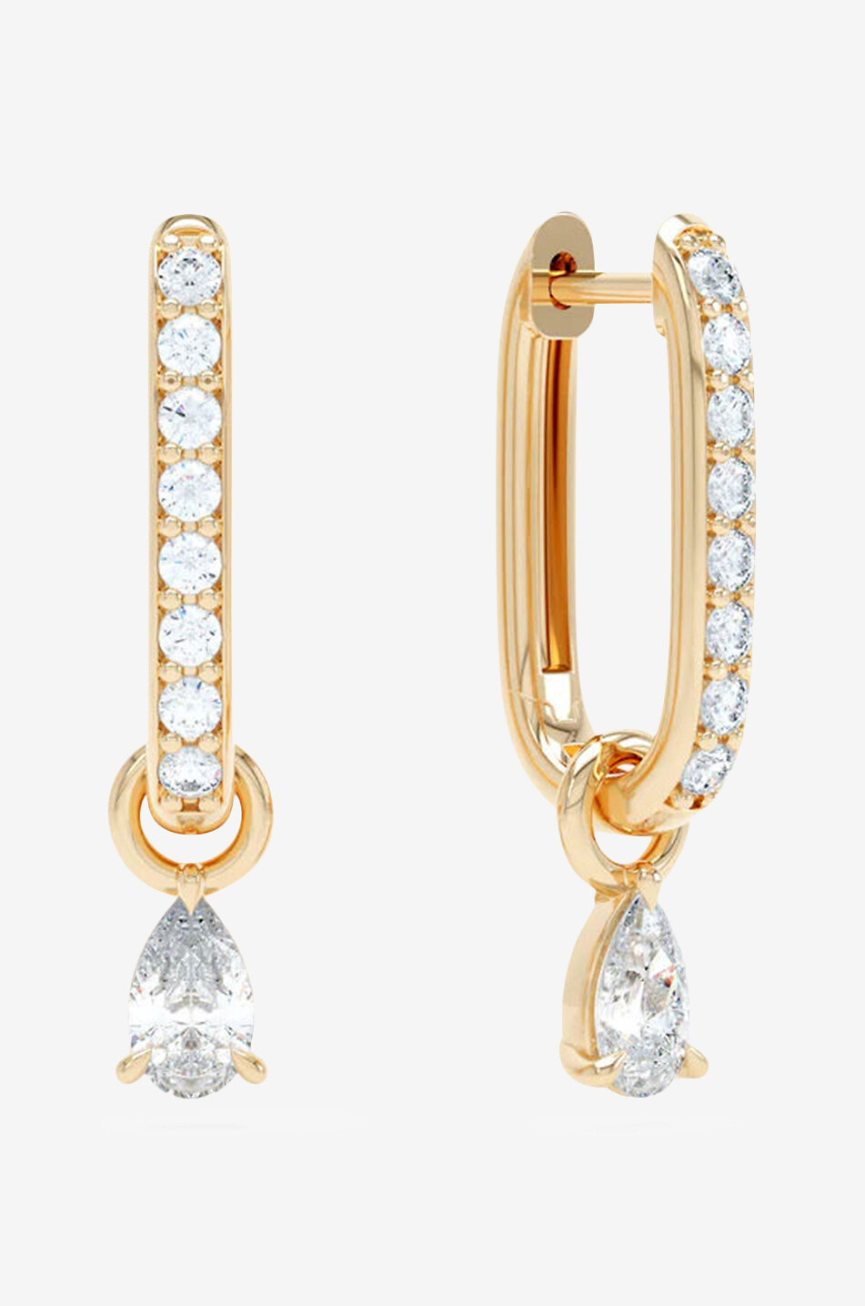 LOEV Kleine ovale Gelbgoldcreolen mit Diamanten Allday Diamond Drop Damen GOLDEN 1