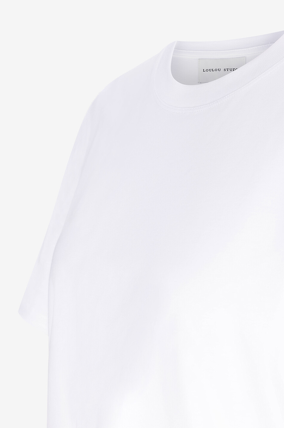 LOULOU STUDIO Telanto cotton short-sleeved T-shirt Women WHITE 3