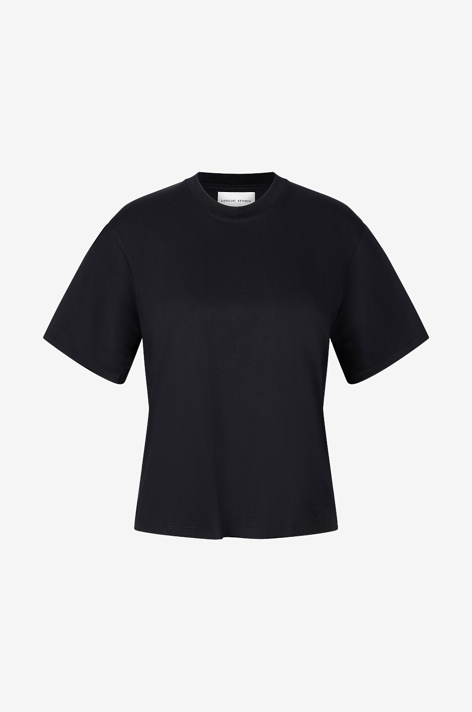 LOULOU STUDIO Telanto cotton short-sleeved T-shirt Women BLACK 1