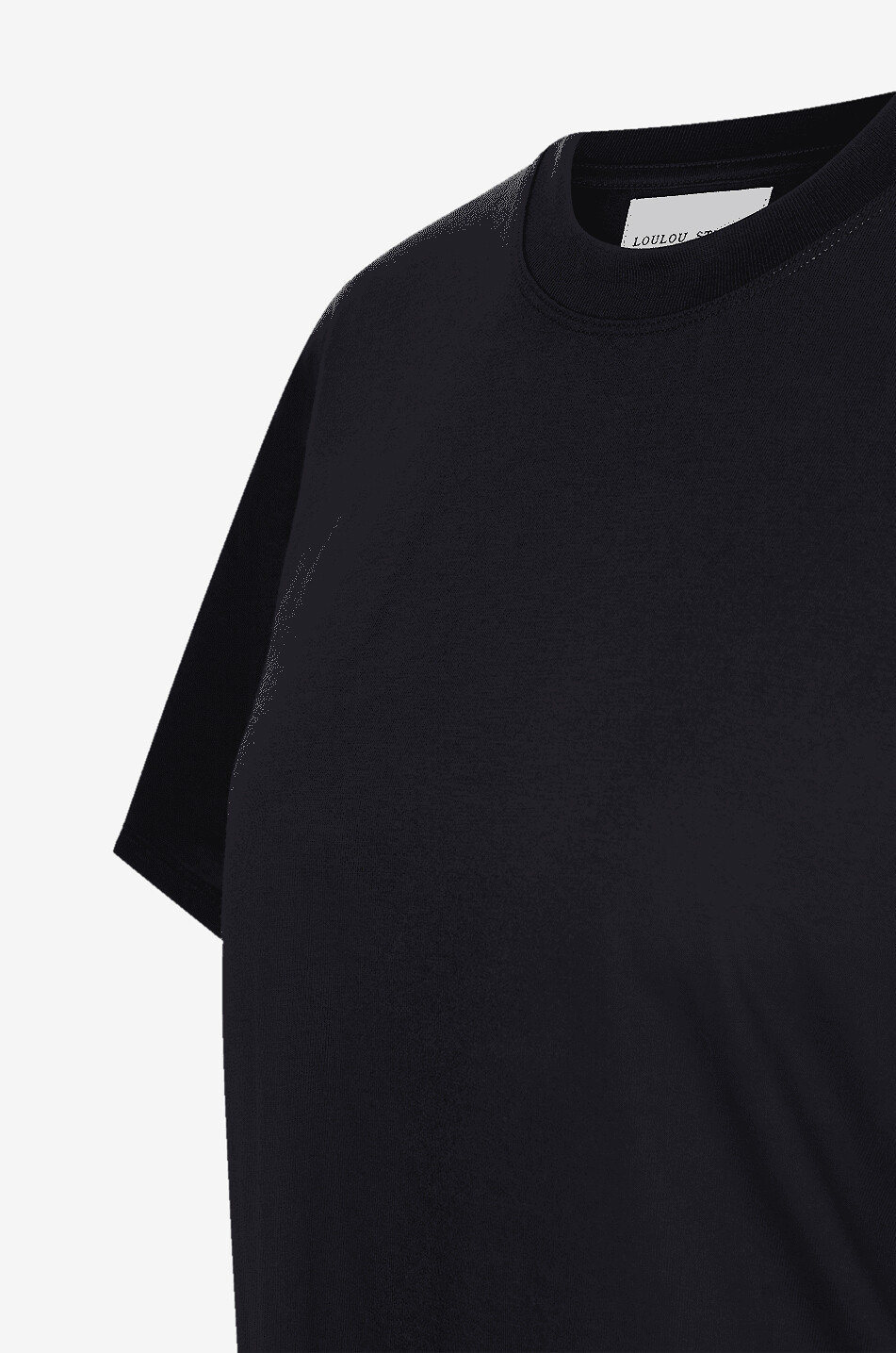 LOULOU STUDIO Telanto cotton short-sleeved T-shirt Women BLACK 3