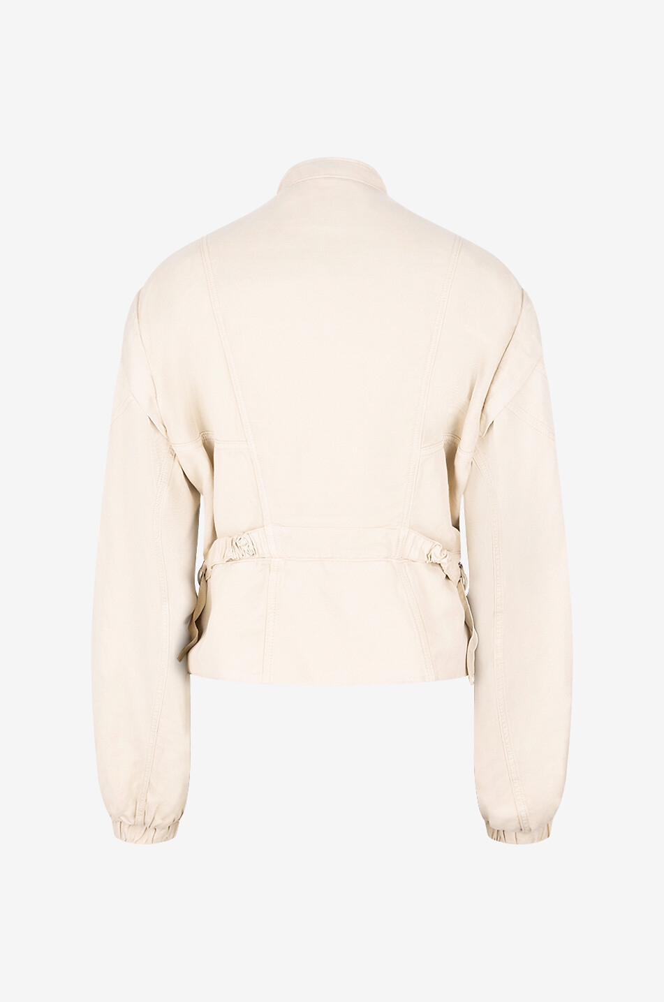JACOB COHEN COUTURE Veste en lyocell et lin avec ceinture Trucker Femme Beige moyen 2