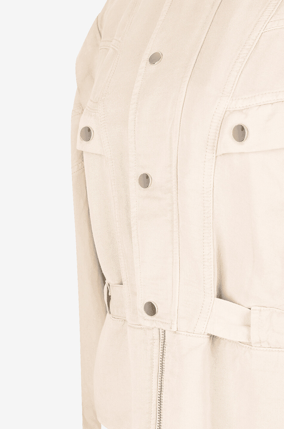 JACOB COHEN COUTURE Veste en lyocell et lin avec ceinture Trucker Femme Beige moyen 6