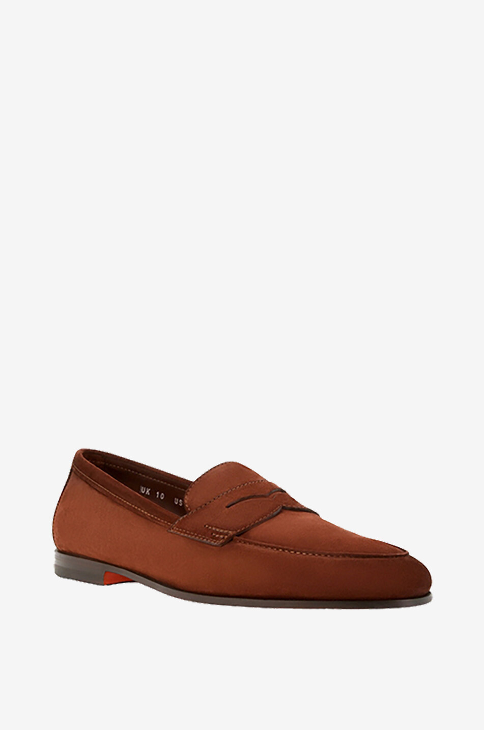 SANTONI Penny lightweight suede loafers Men MEDIUM RED 1