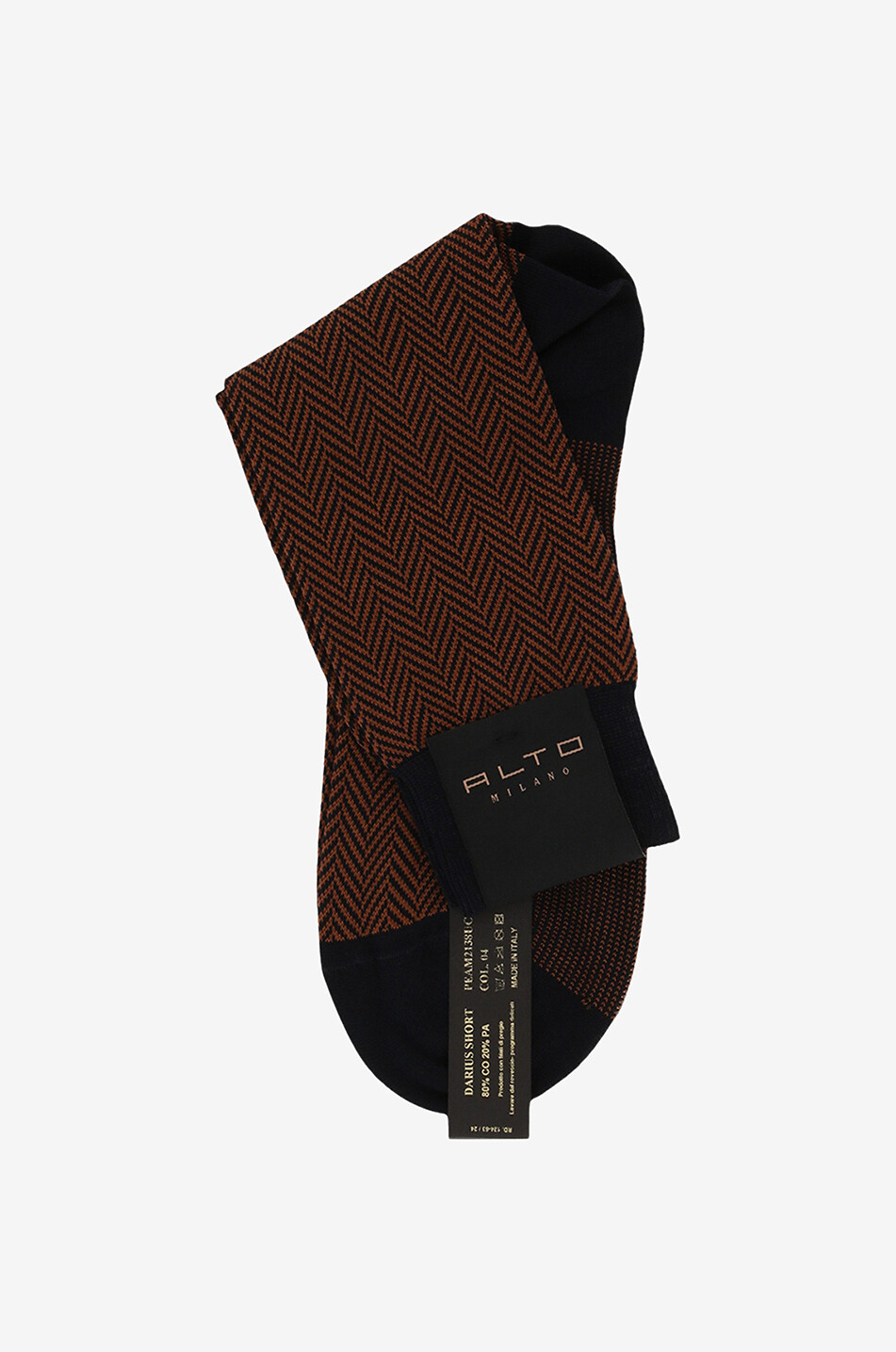ALTO MILANO Chaussettes hautes en coton Darius Homme BLEU FONCE 1