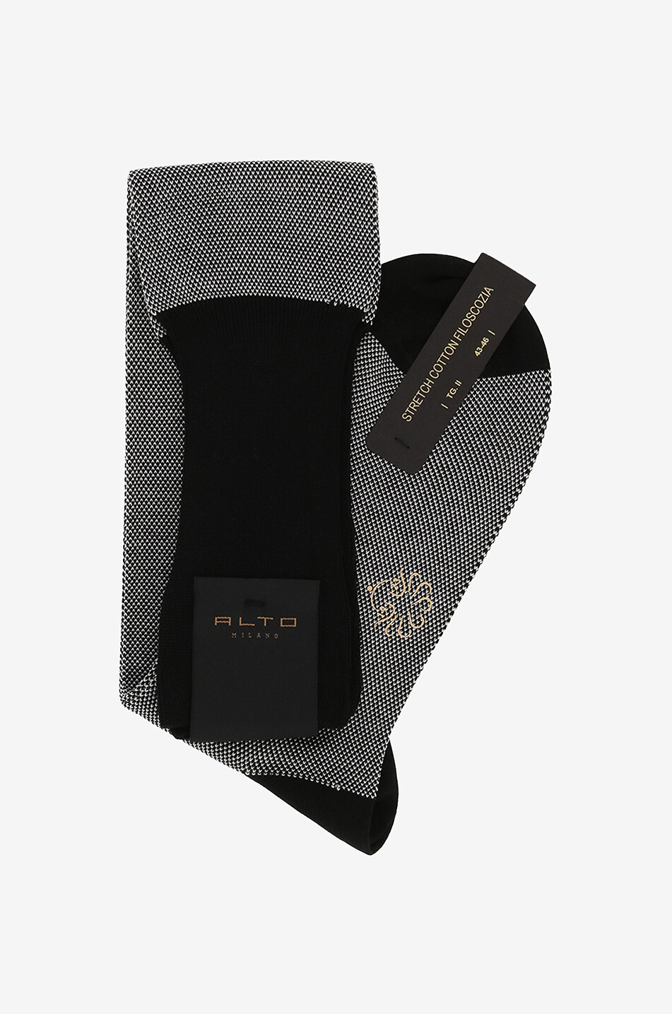 ALTO MILANO Hohe Socken aus Baumwolle No. 218 Herren SCHWARZ 1