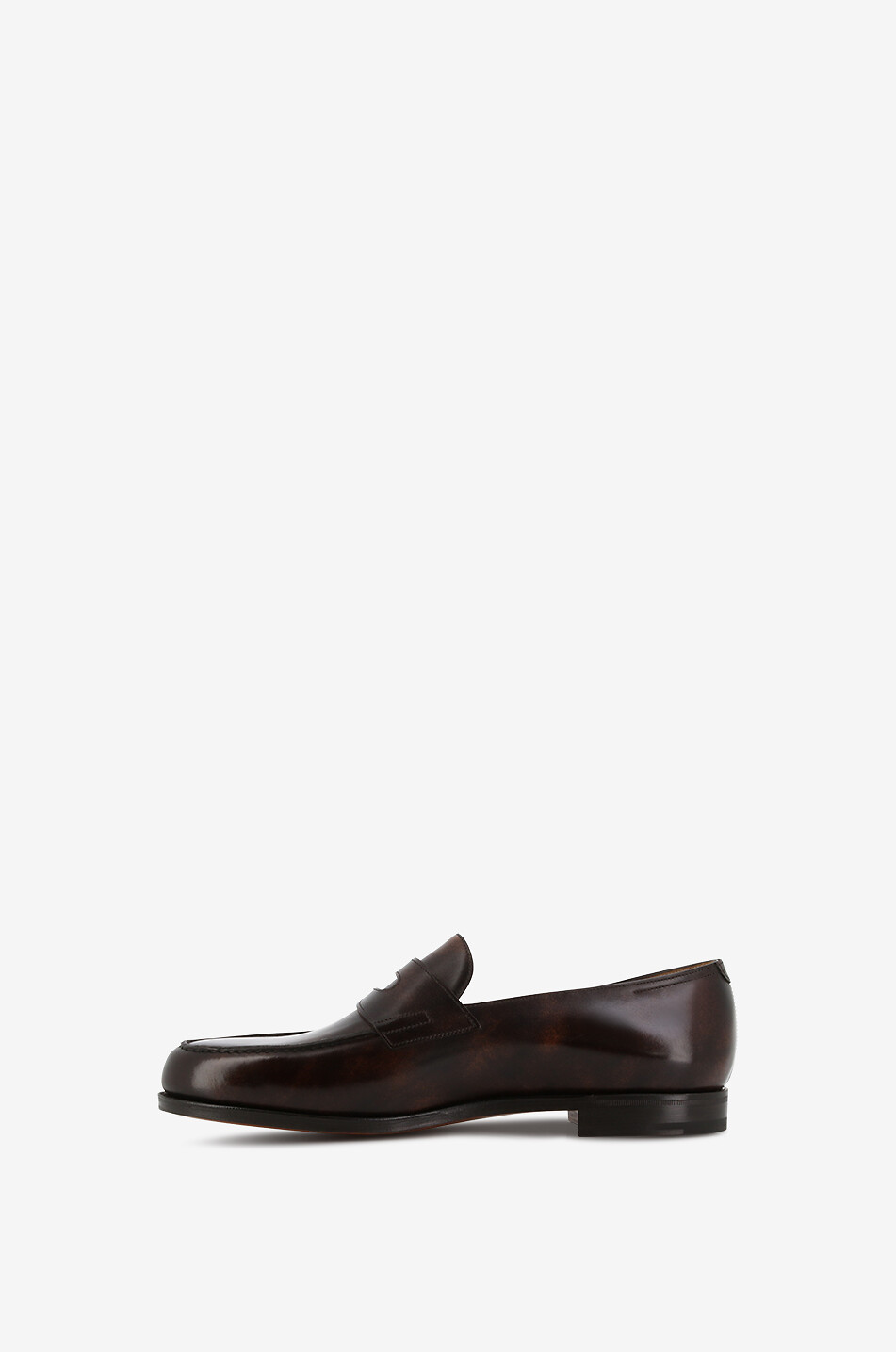 JOHN LOBB Lopez smooth leather loafers Men DARK BROWN 4