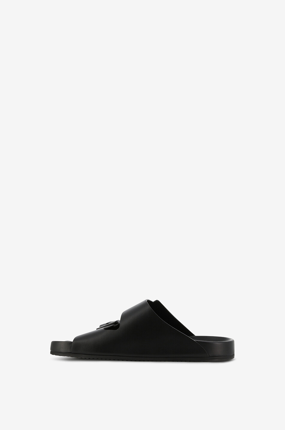 BALENCIAGA Sunday Sandal flat smooth leather slides Men BLACK 3