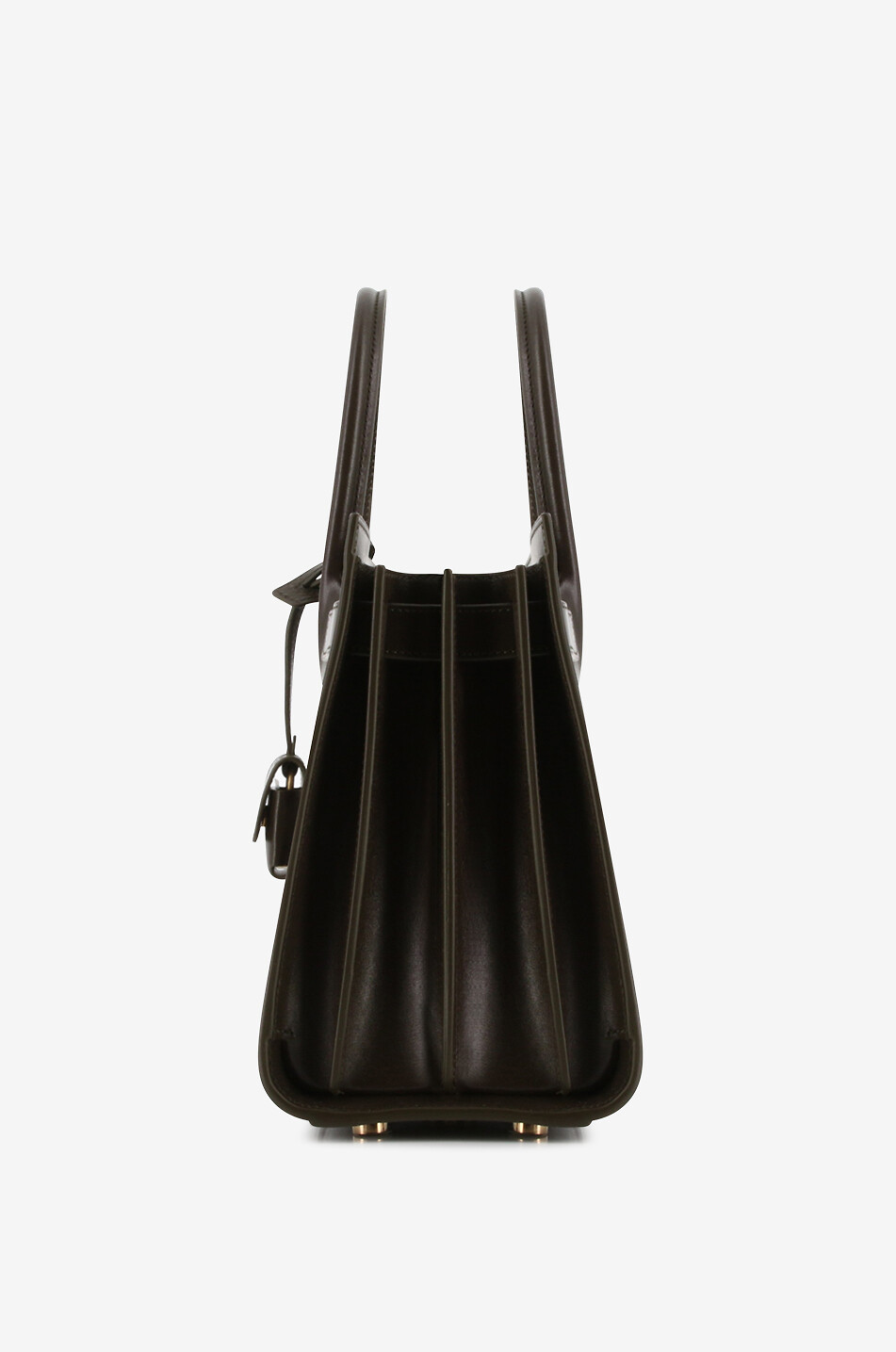 SAINT LAURENT PARIS Sac à main en cuir lisse Sac de Jour Baby Femme KAKI 4