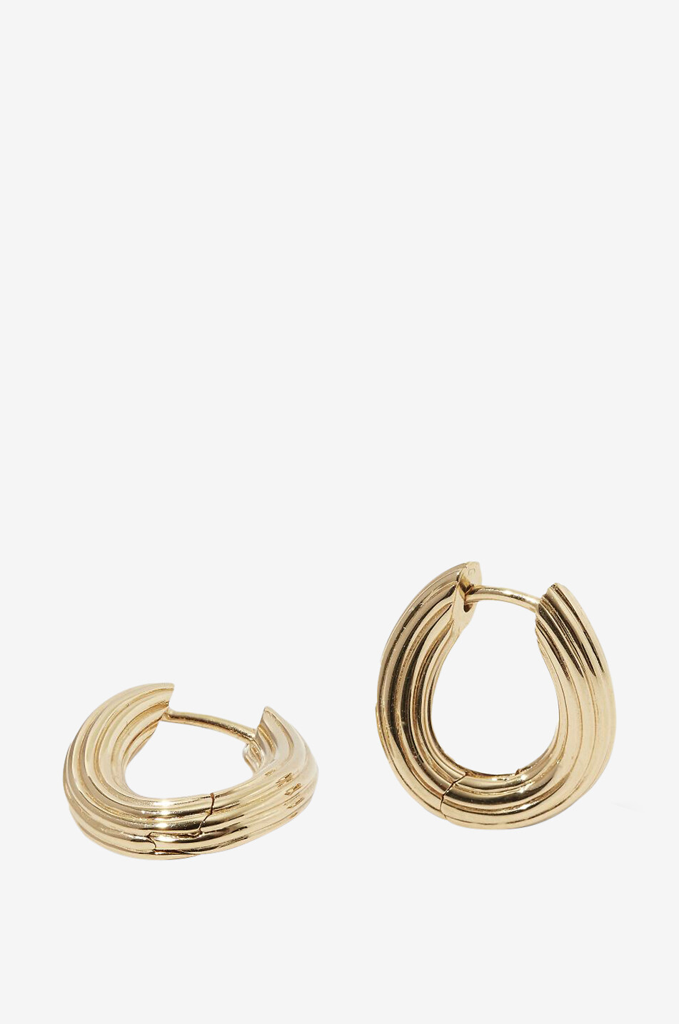 Goldene Creolen mit Rillen Twisted Chunky Ridged