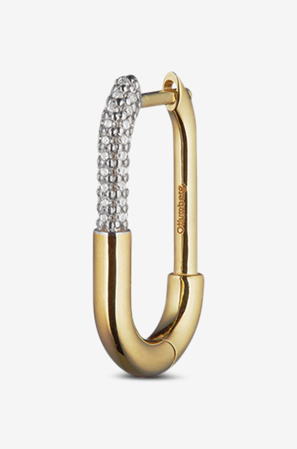 OTIUMBERG Ovale goldene Creole mit Zirkonia Pavé Staple Damen GELB 1