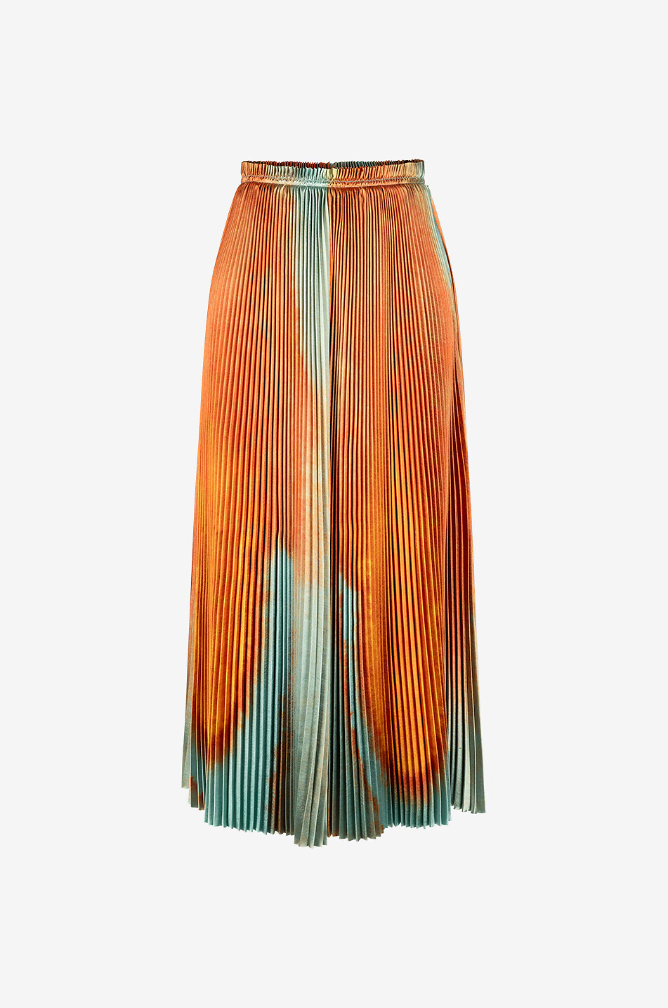 Langer plissierter Rock aus Satin Giada