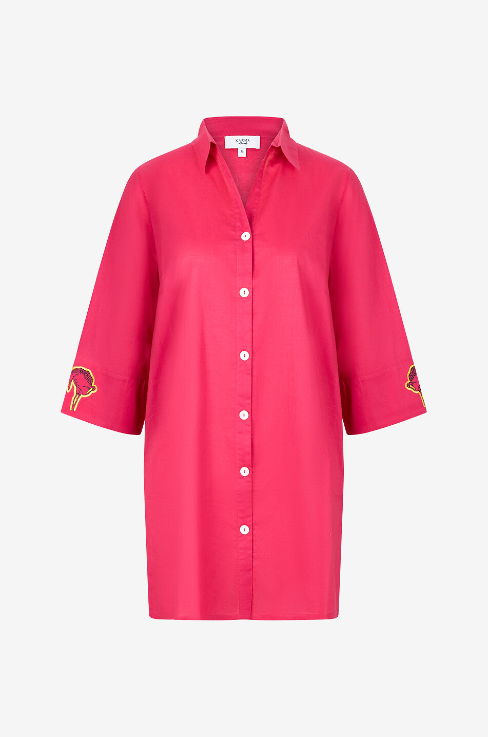 Robe chemise de plage en coton à applications Mios