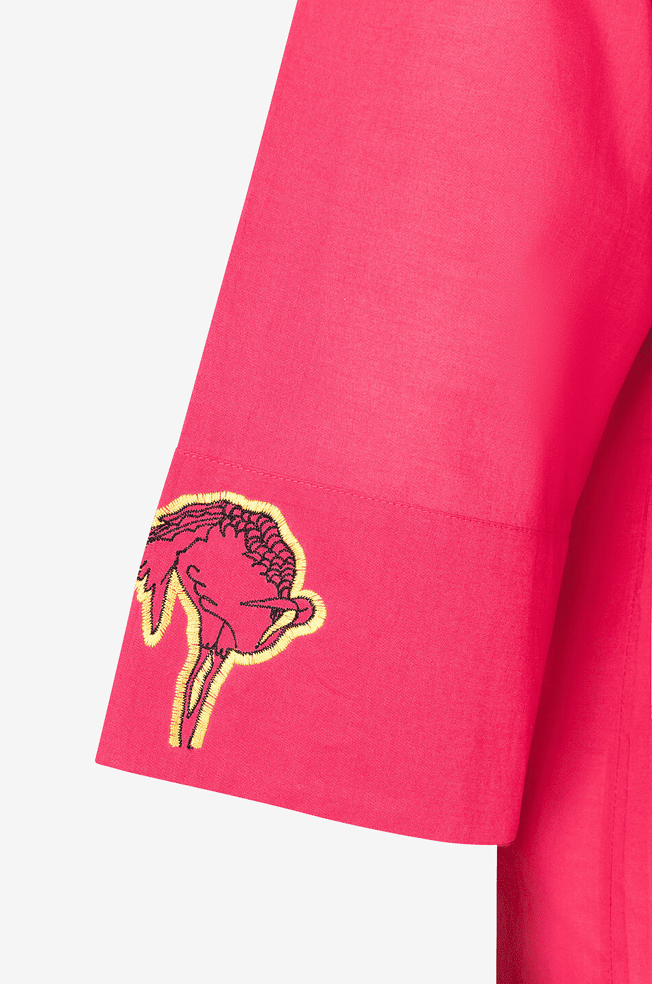 Mios patch adorned beach cotton shirt dress