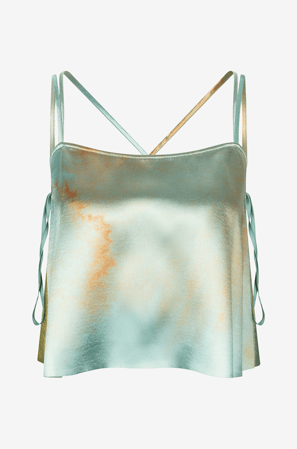 ULLA JOHNSON Top court à bretelles en satin Mari Femme MULTICOLORE 1
