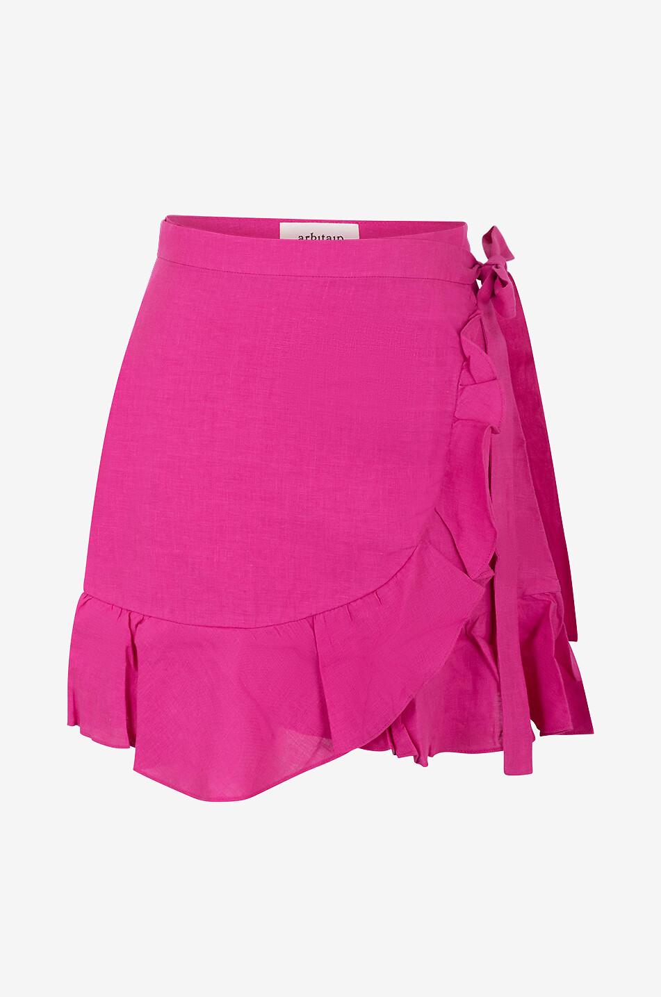 Sharon ruffled wrap miniskirt in linen