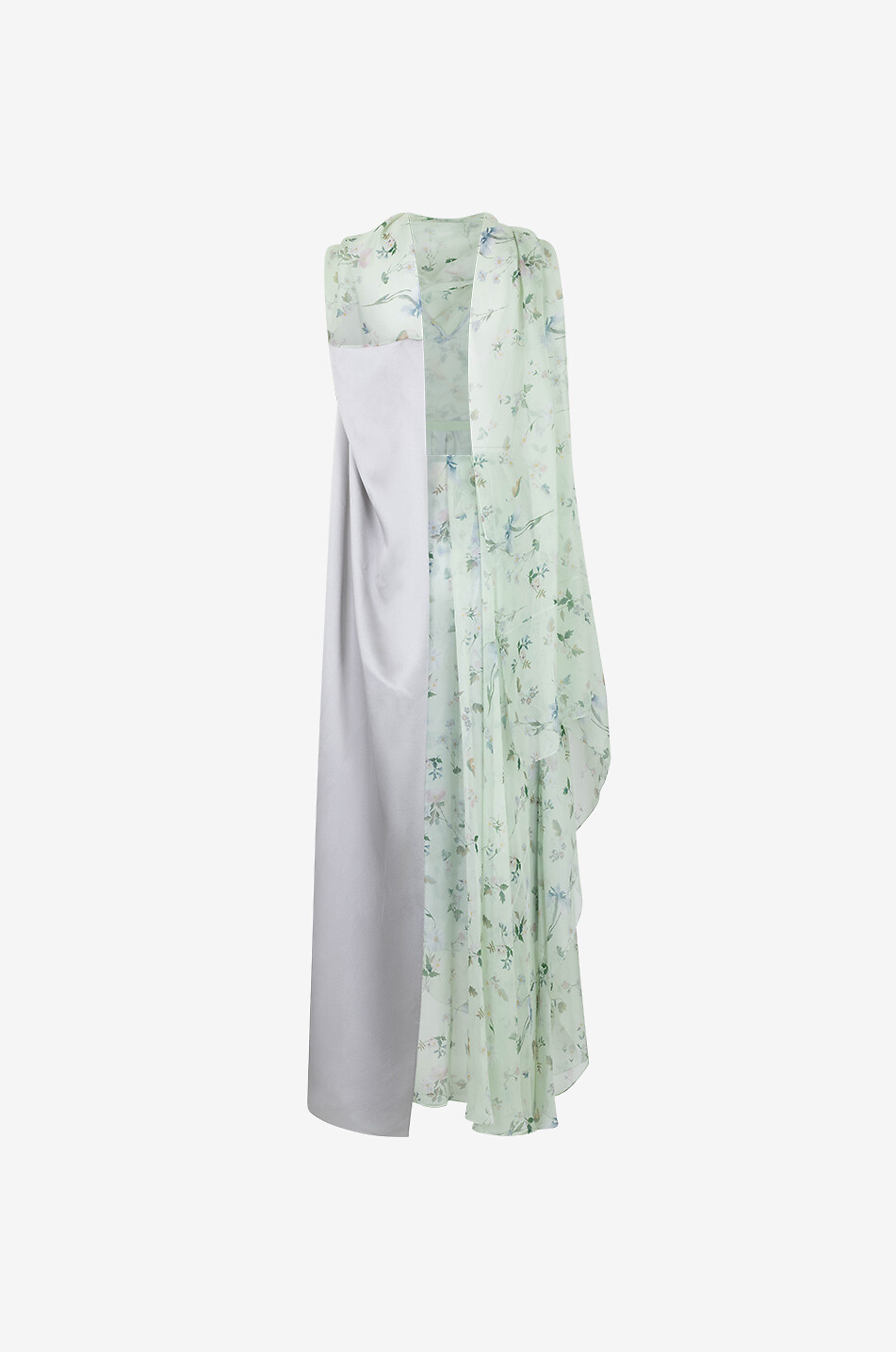 GIVENCHY Asymmetric draped chiffon dress with necktie Women MULTI COLOURED 2