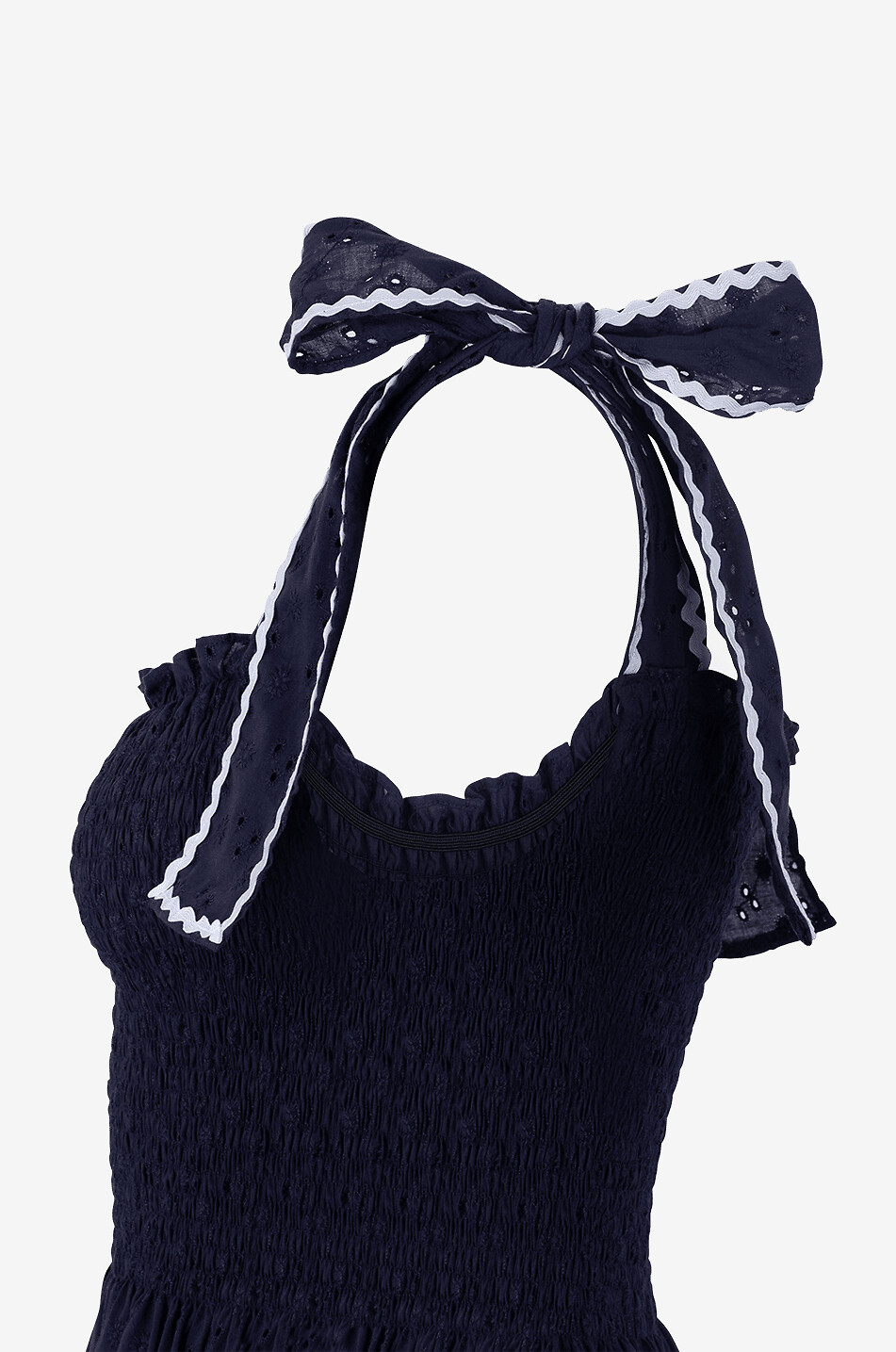 FLORA SARDALOS Robe évasée longue à bretelles et broderies anglaises Patmos Femme BLEU FONCE 3