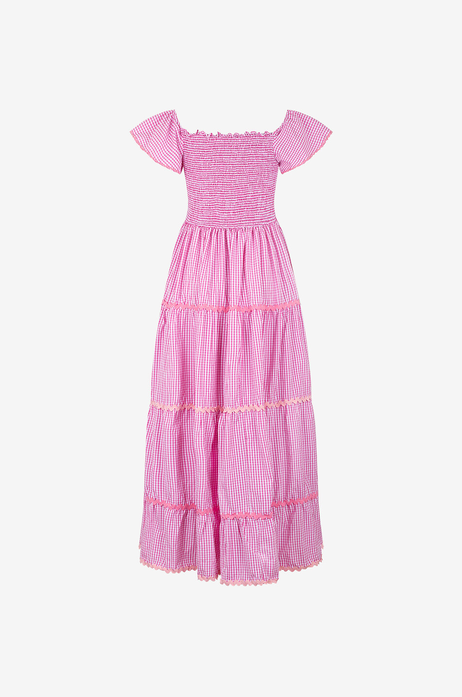 FLORA SARDALOS Robe longue à carreaux vichy Karpathos Femme ROSE 2