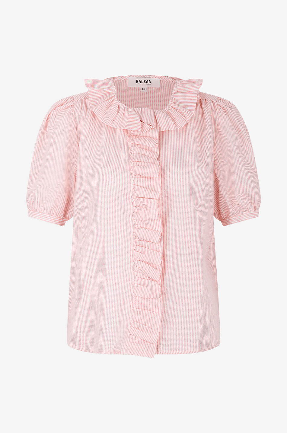 Chemise en coton à rayures cinstillantes et volants Baignade
