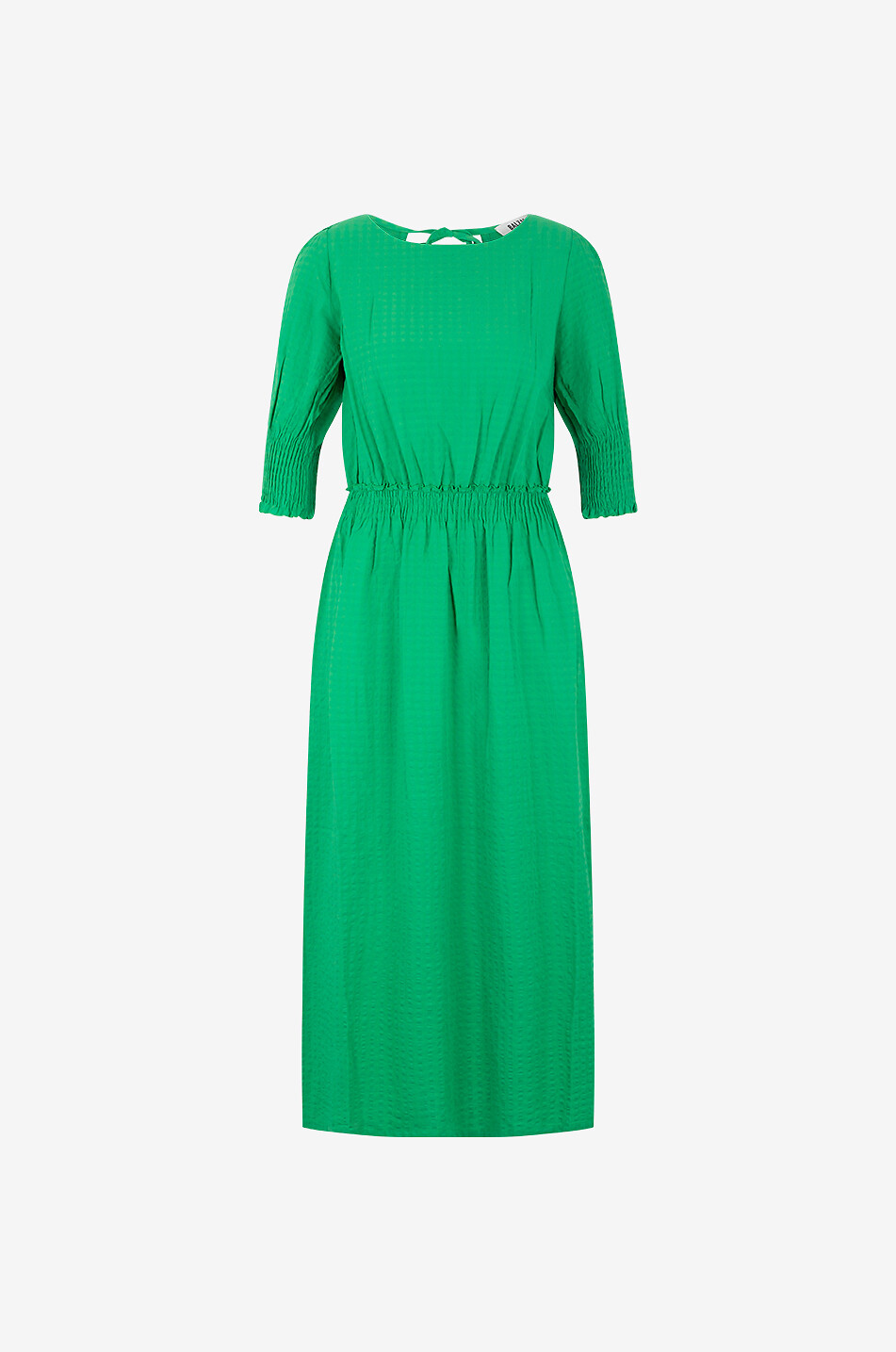 Robe midi évasée en seersucker Céleste