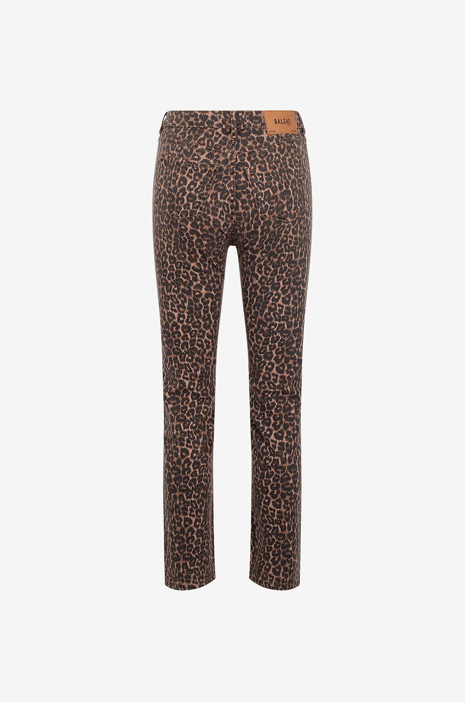 Austin leopard printed straight-leg cropped jeans